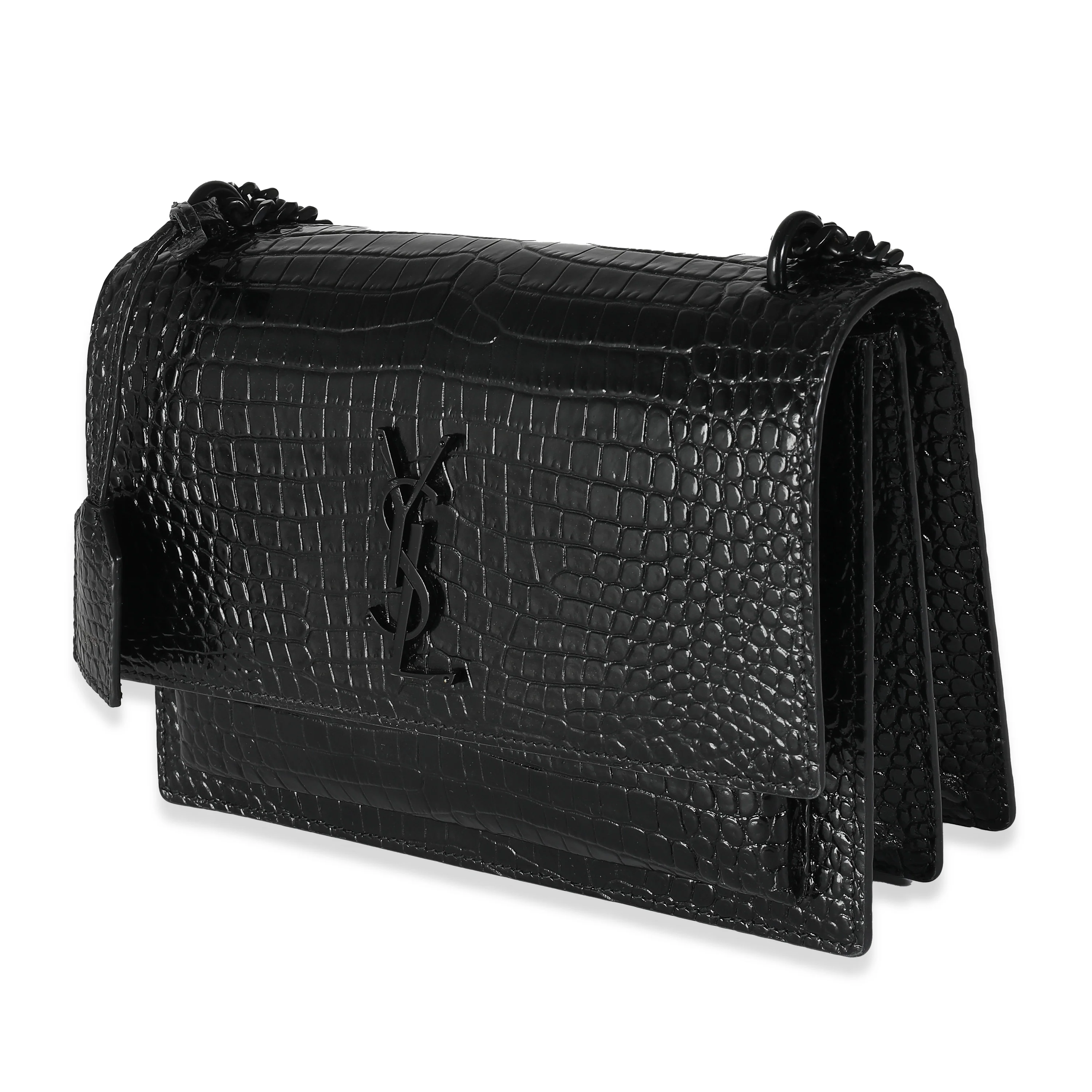 Black Croc Embossed Calfskin Medium Sunset - Image 2