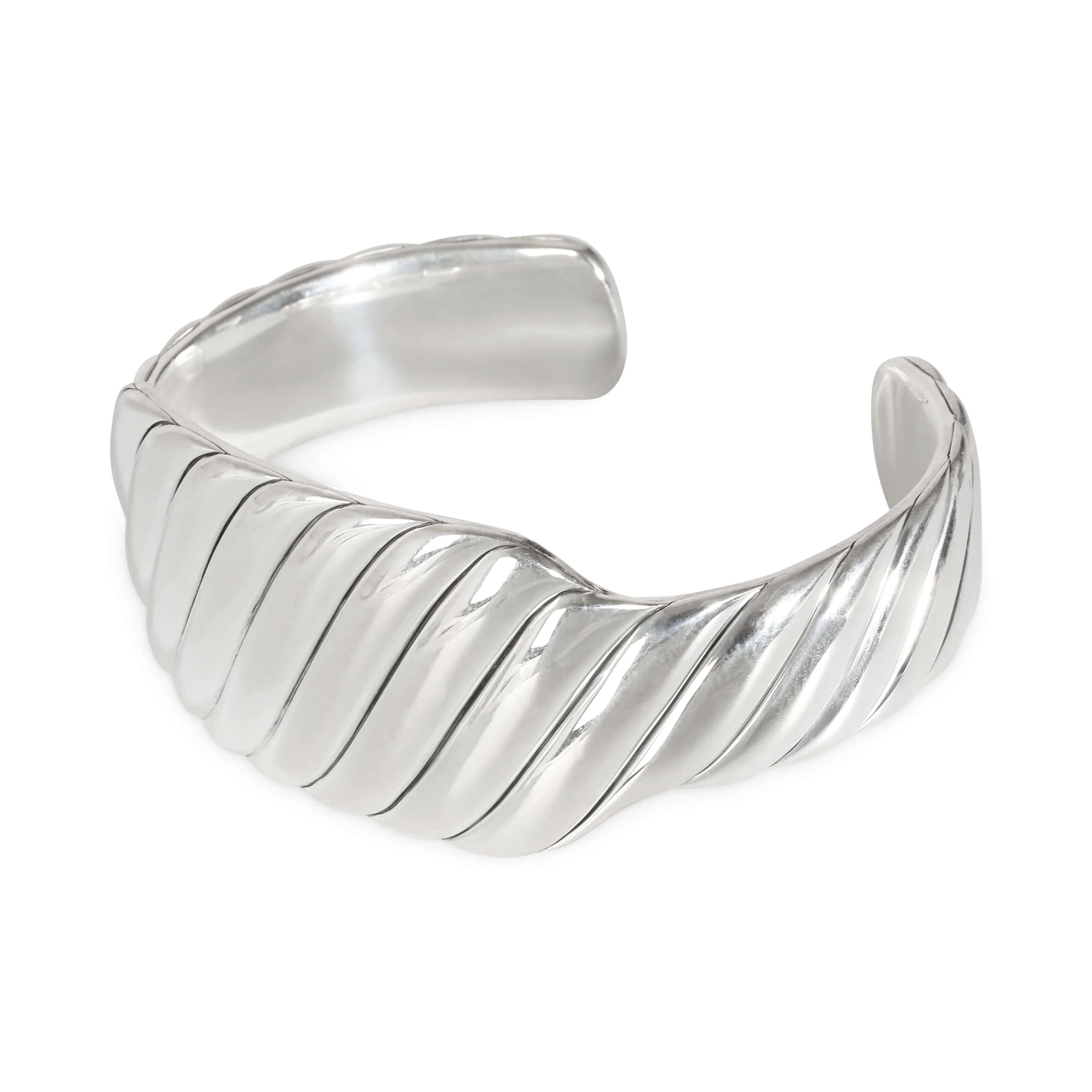 Sculpted Cable Contour Cuff Bracelet - Image 2