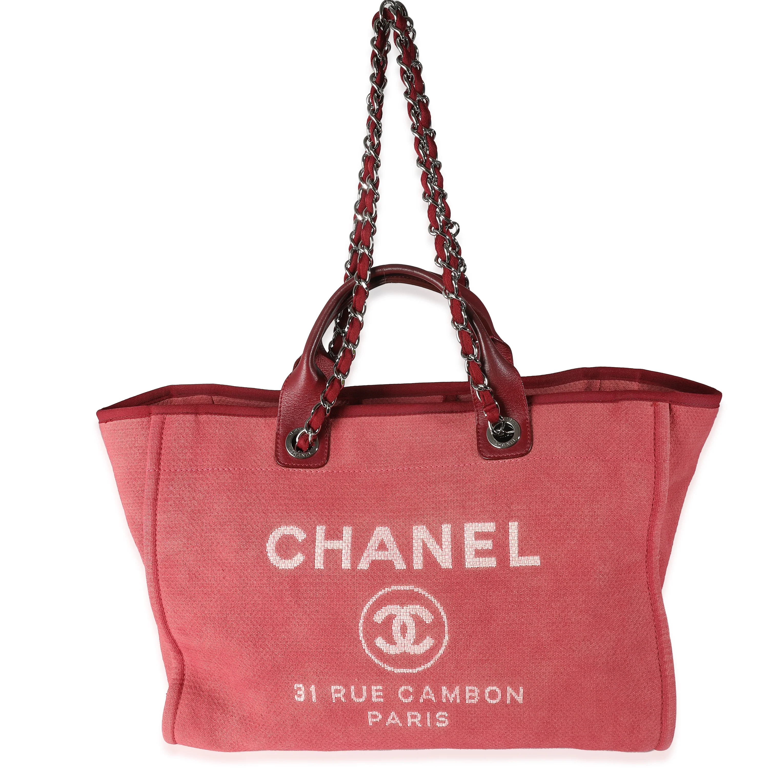 Red Canvas Medium Deauville Tote - Image 5