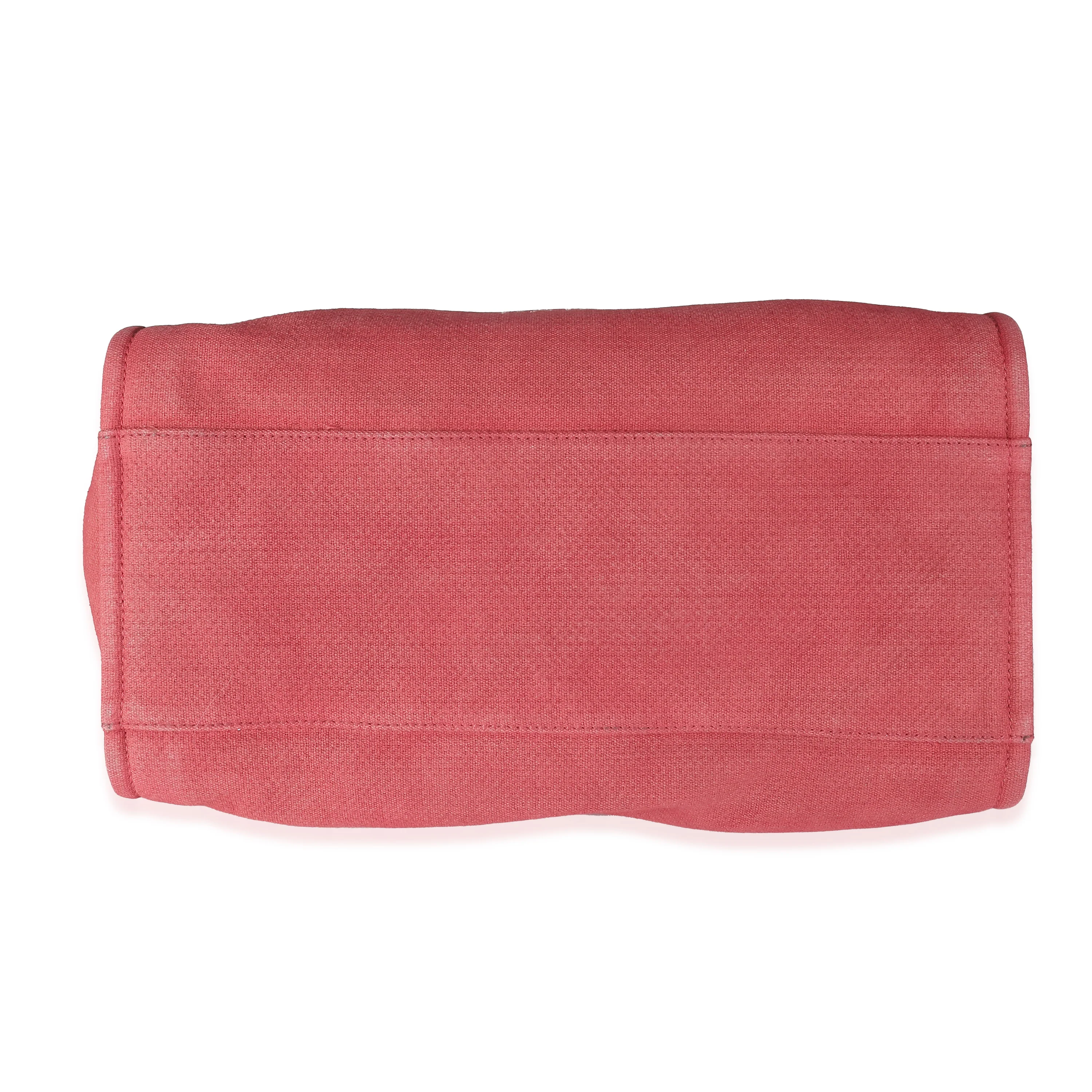 Red Canvas Medium Deauville Tote - Image 6