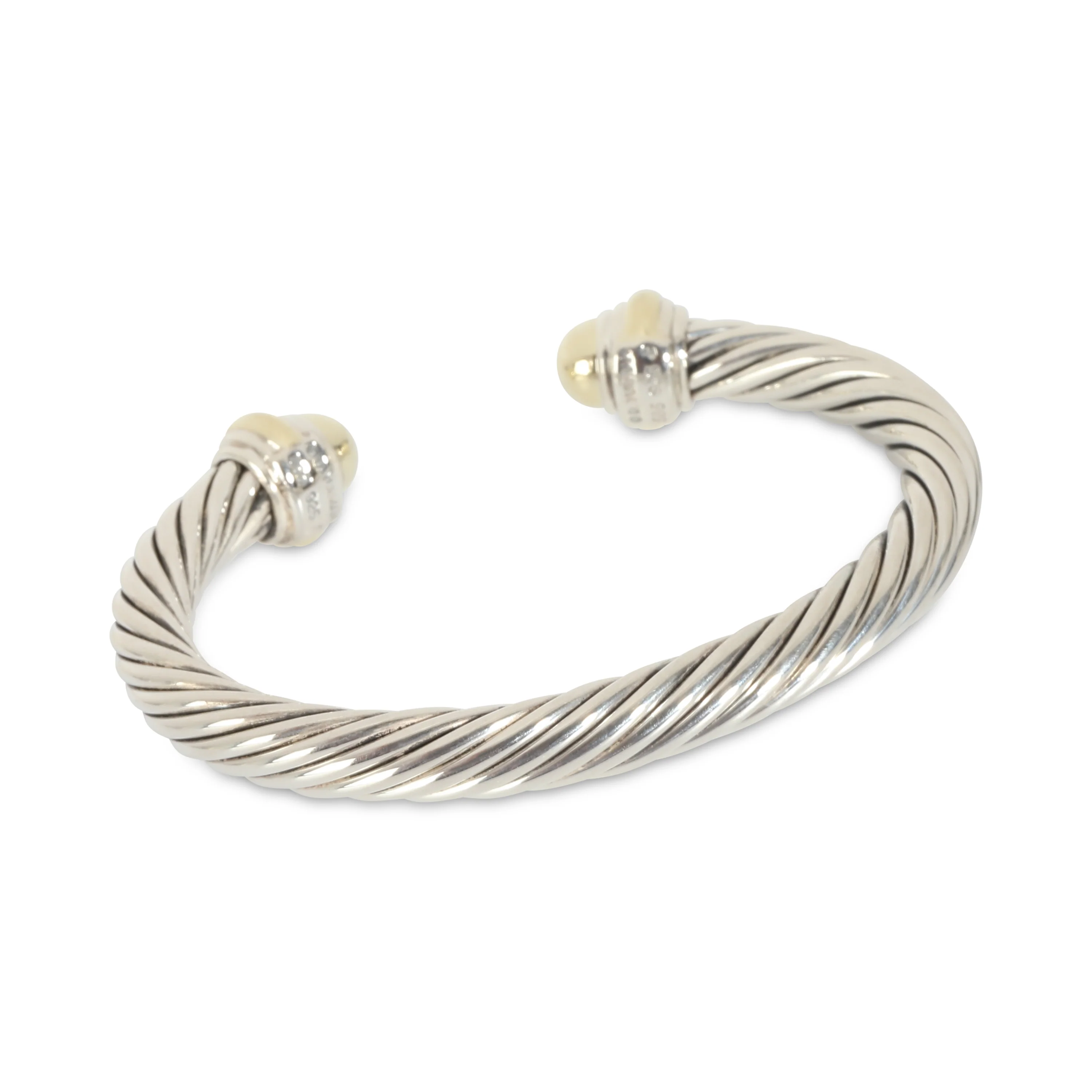 Cable Collection 7mm Bracelet in 14k Yellow Gold/Sterling Silver - Image 3