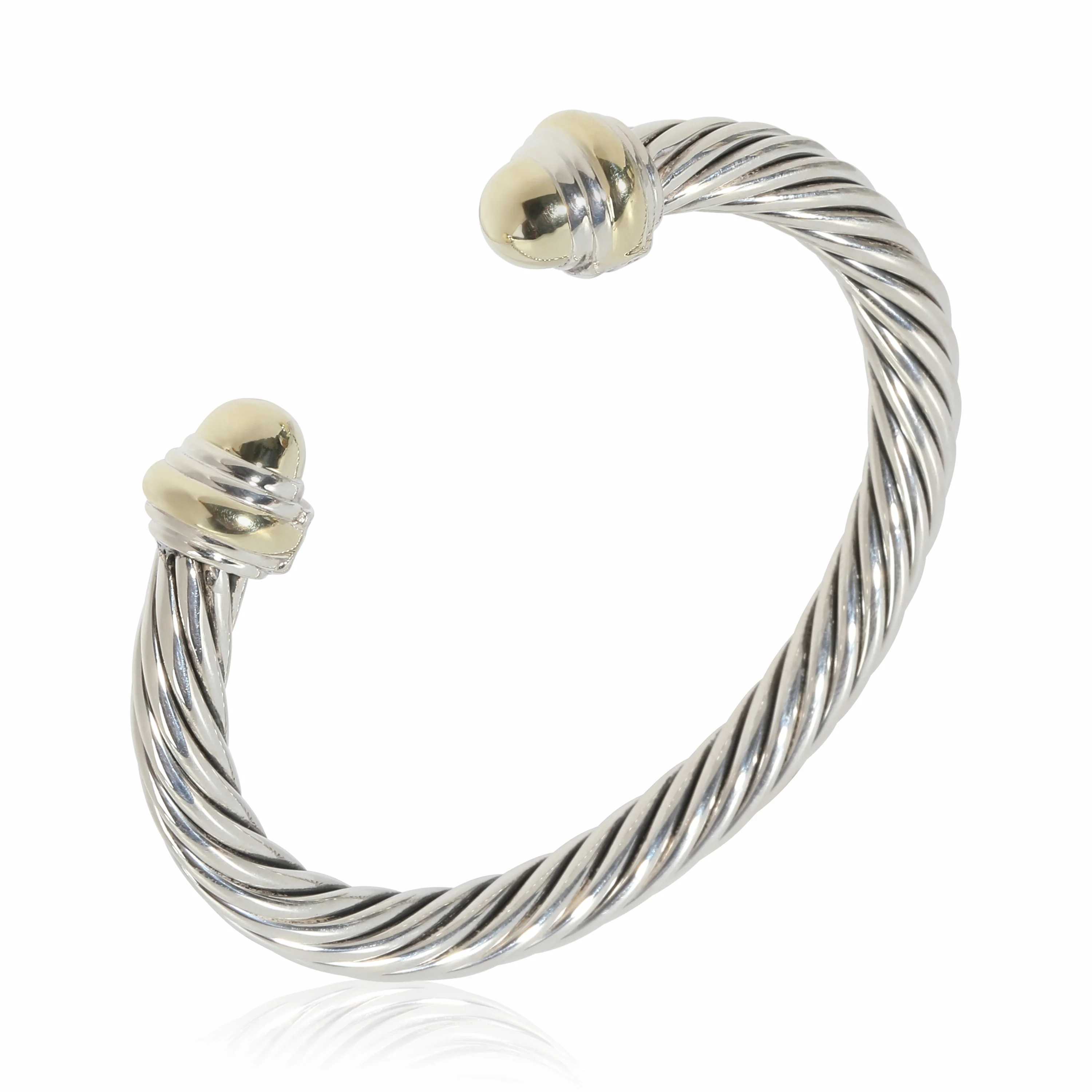 Cable Collection 7mm Bracelet in 14k Yellow Gold/Sterling Silver - Image 4
