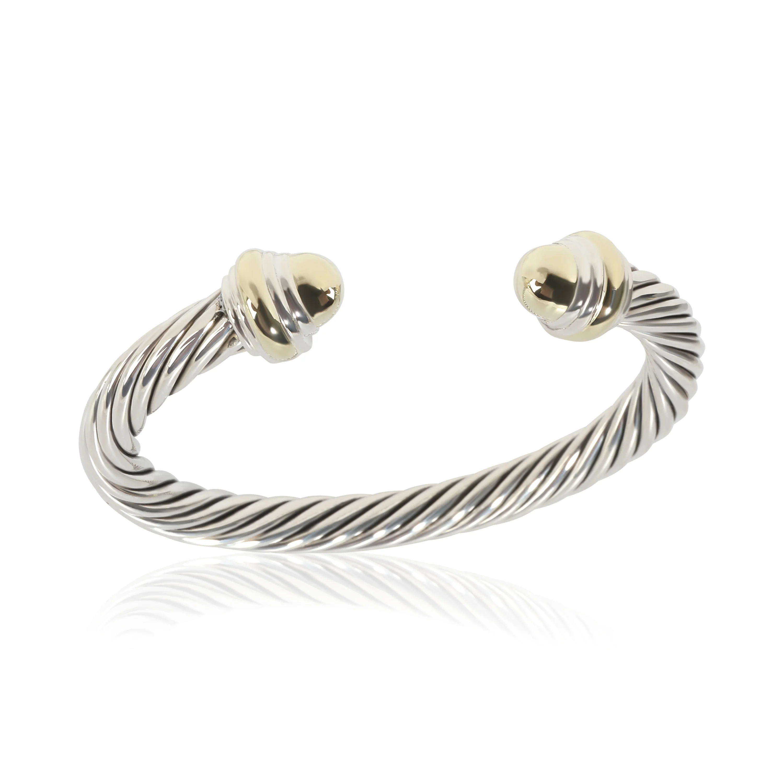 Cable Collection 7mm Bracelet in 14k Yellow Gold/Sterling Silver - Image 5
