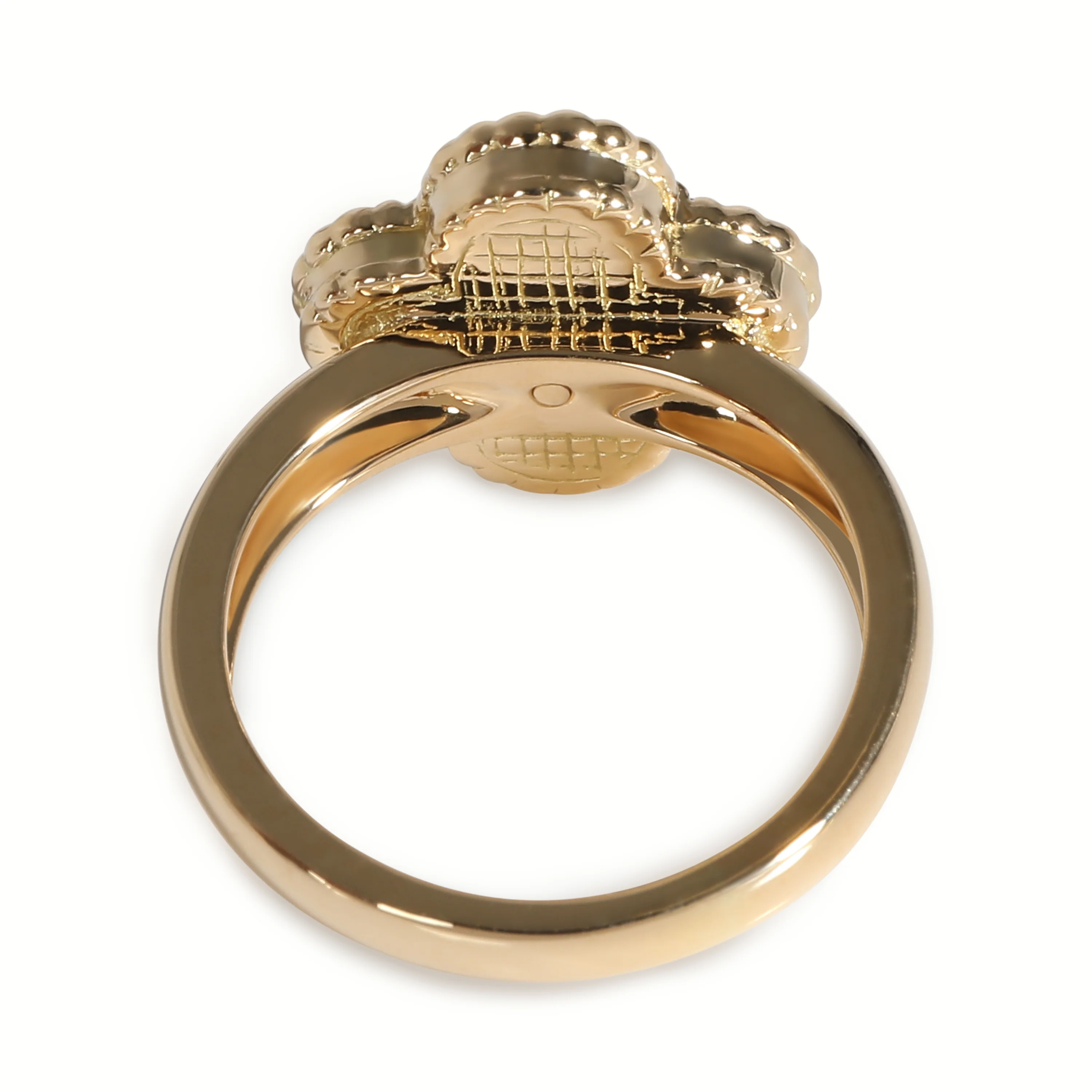Alhambra Tigers Eye Ring in 18k Yellow Gold 0.05 CTW - Image 3