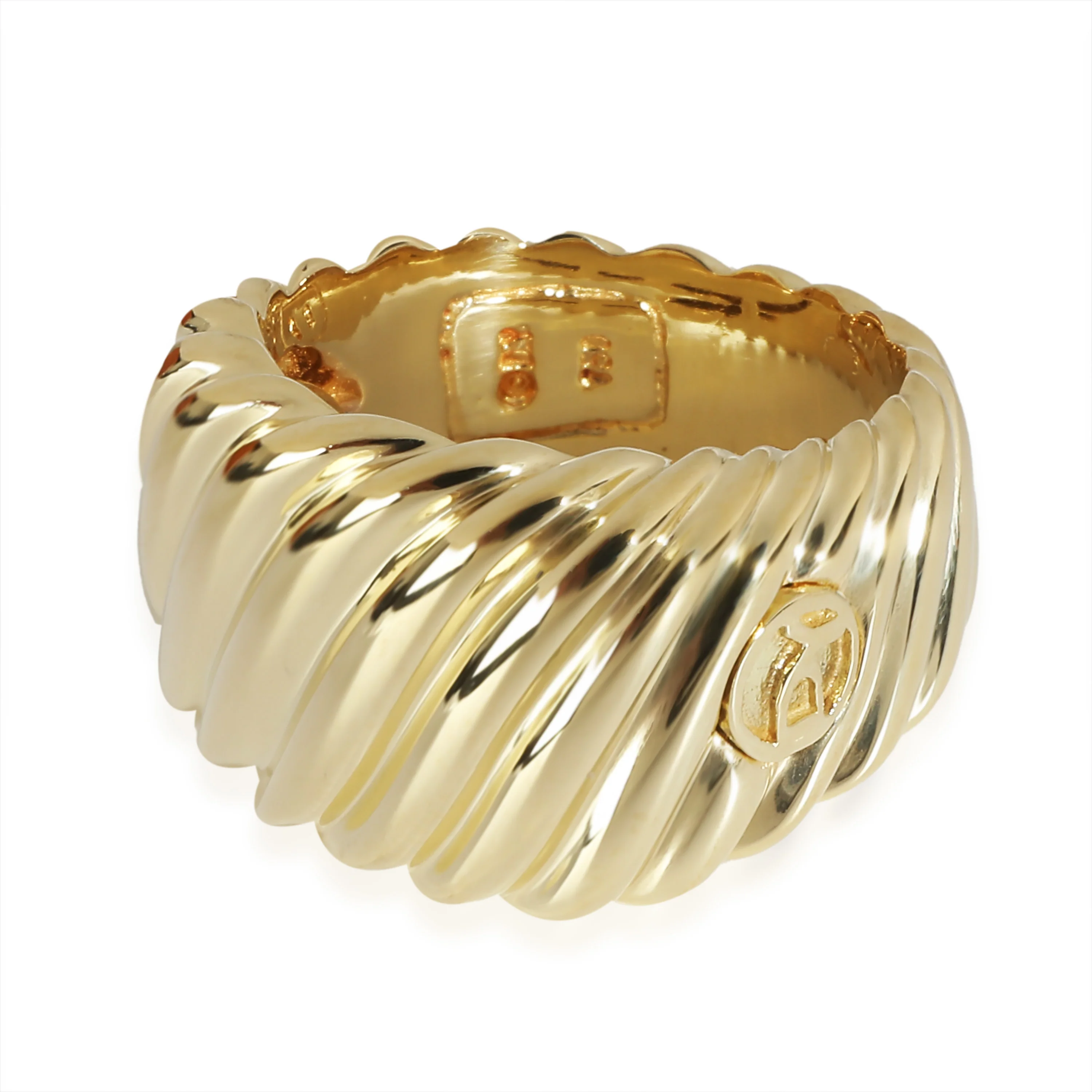 Sculpted Cable Contour Ring in 18k Yellow Gold - Image 2