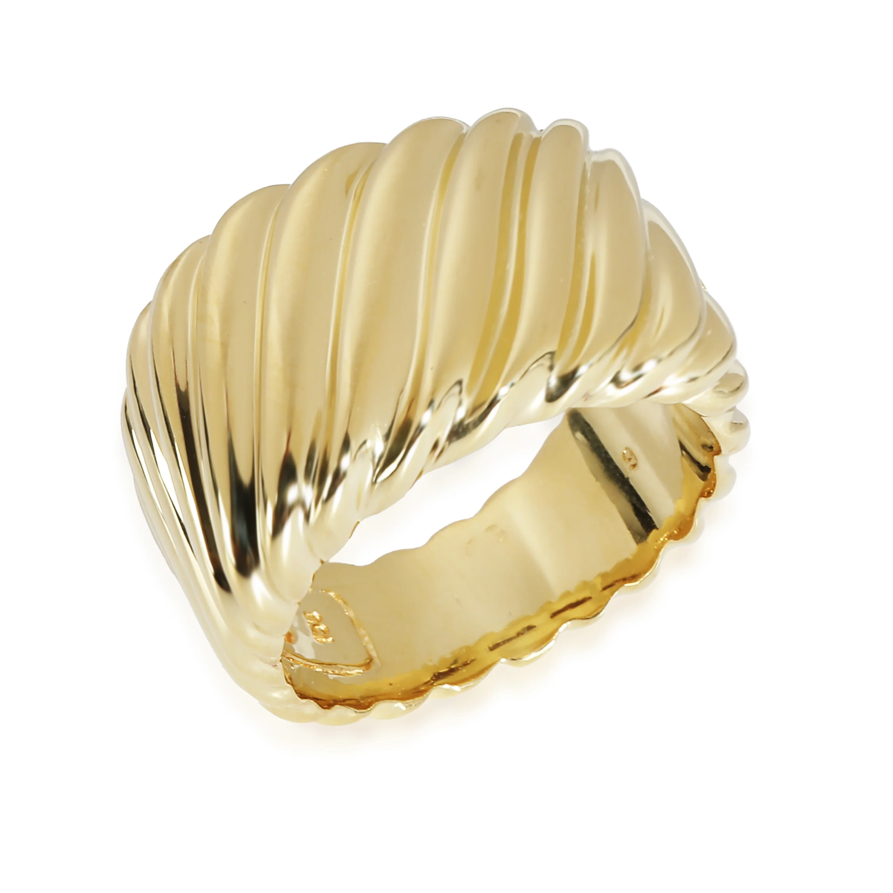 Sculpted Cable Contour Ring in 18k Yellow Gold - Image 3