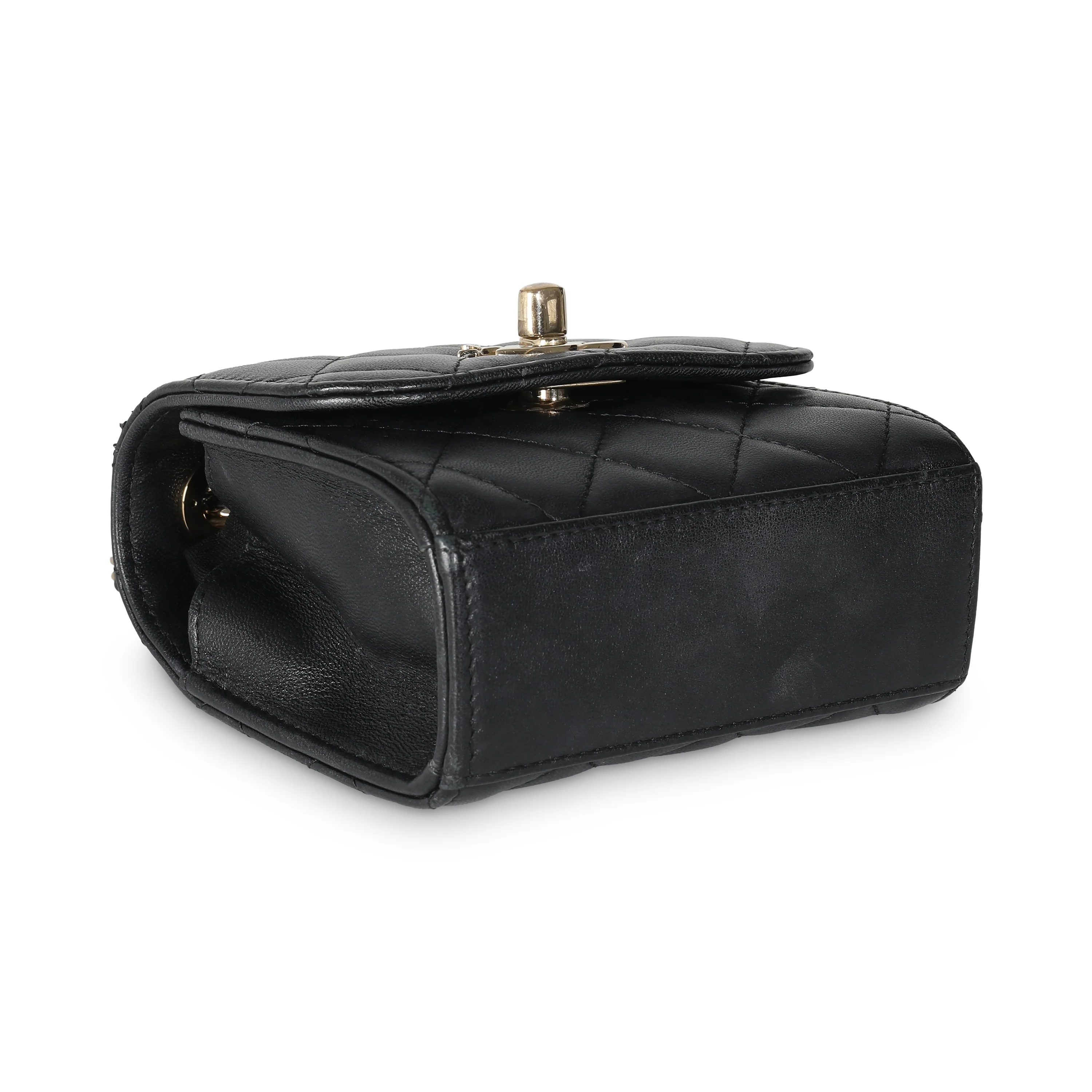 Black Quilted Lambskin Trendy CC Clutch With Chain - Image 6