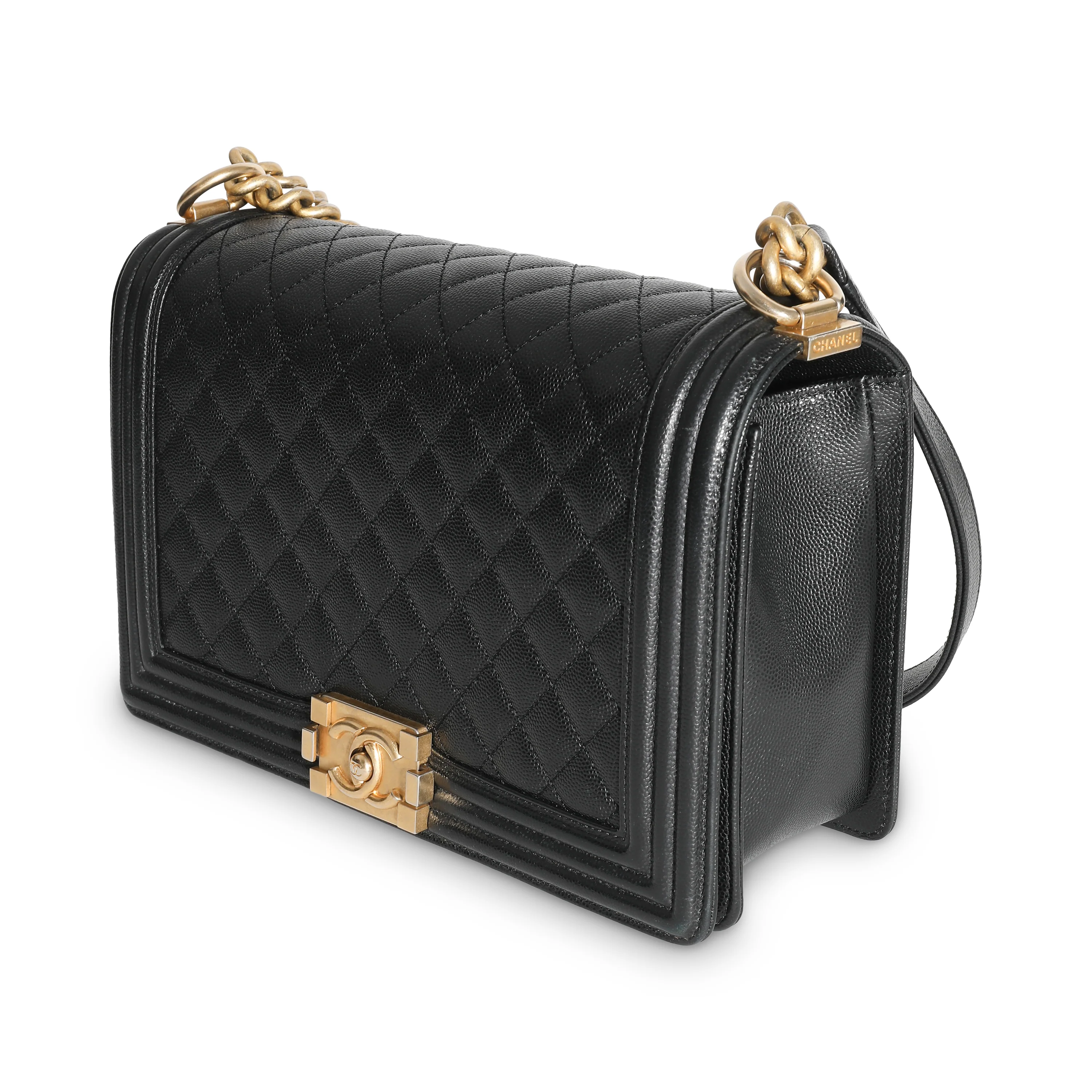 Black Quilted Caviar New Medium Boy Bag - Image 2