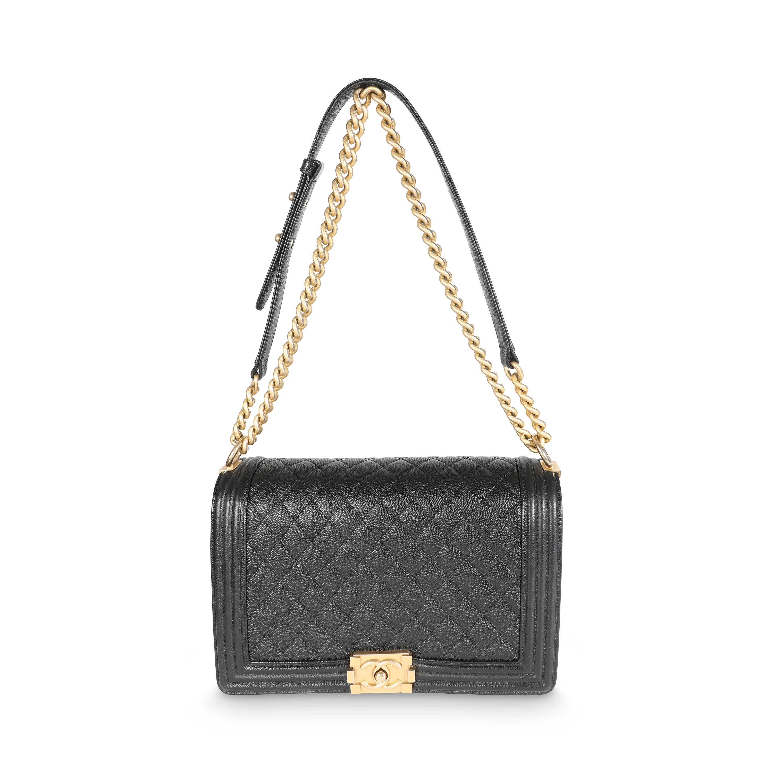 Black Quilted Caviar New Medium Boy Bag - Image 8