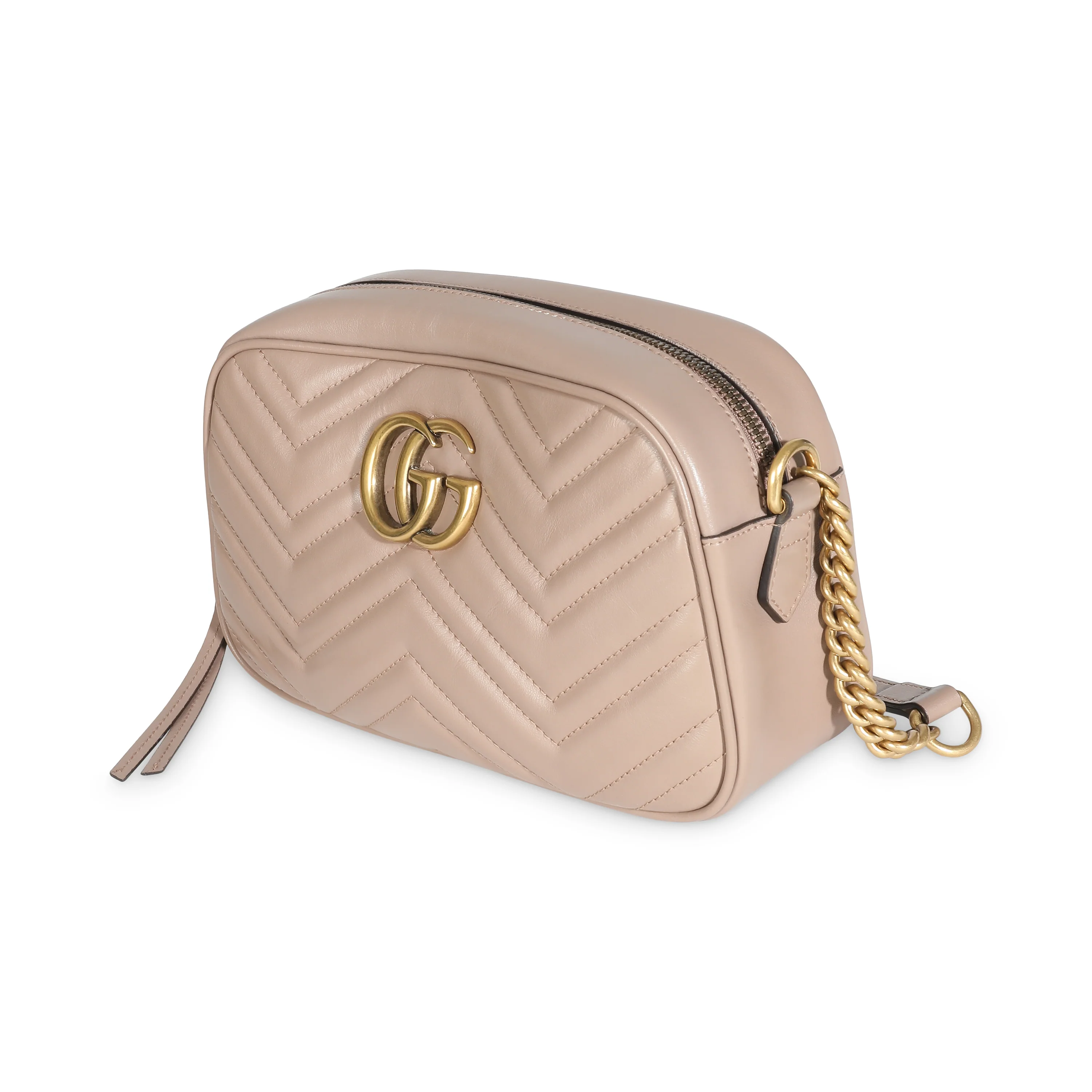 Porcelain Rose Matelasse Calfskin Small GG Marmont Shoulder Bag - Image 2