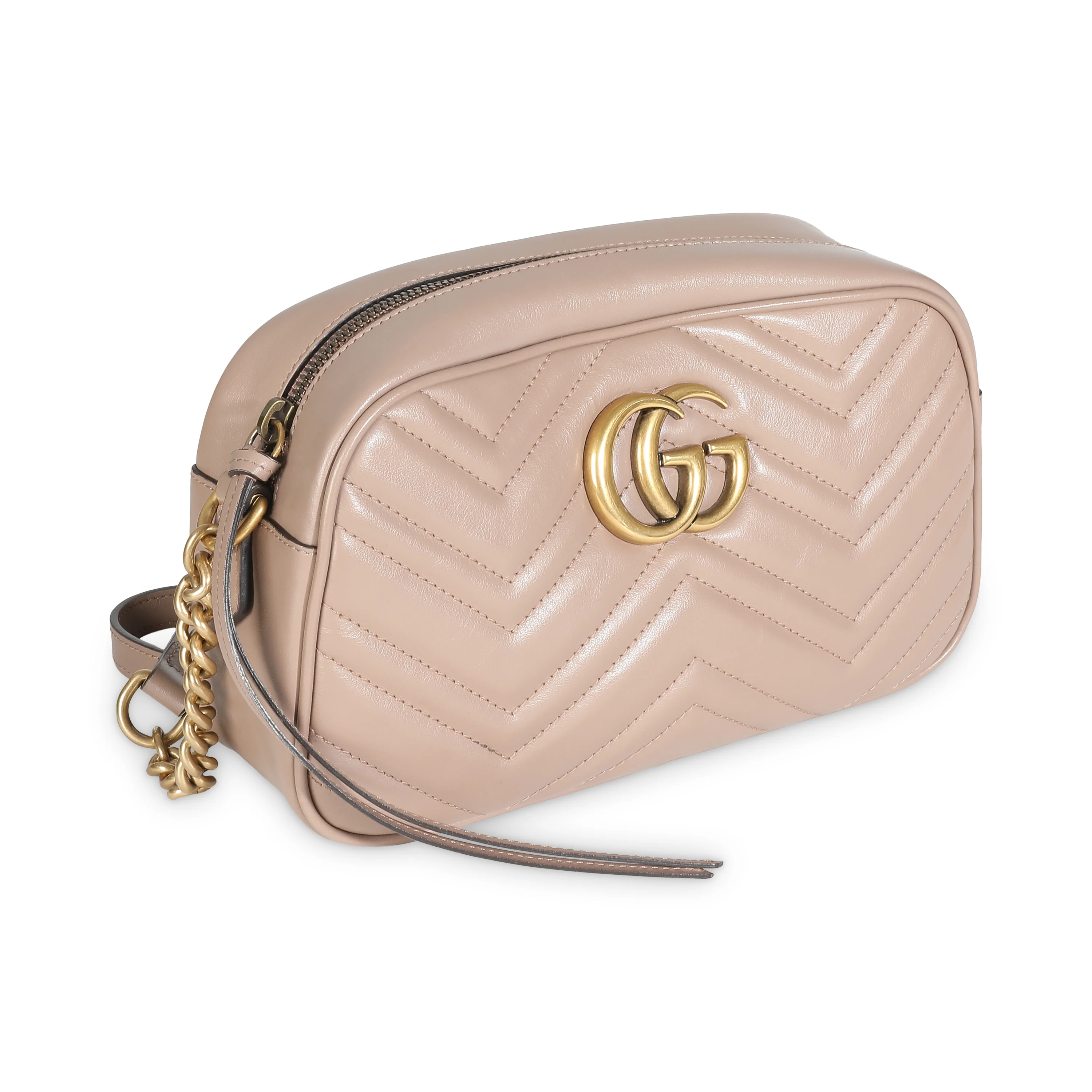 Porcelain Rose Matelasse Calfskin Small GG Marmont Shoulder Bag - Image 3