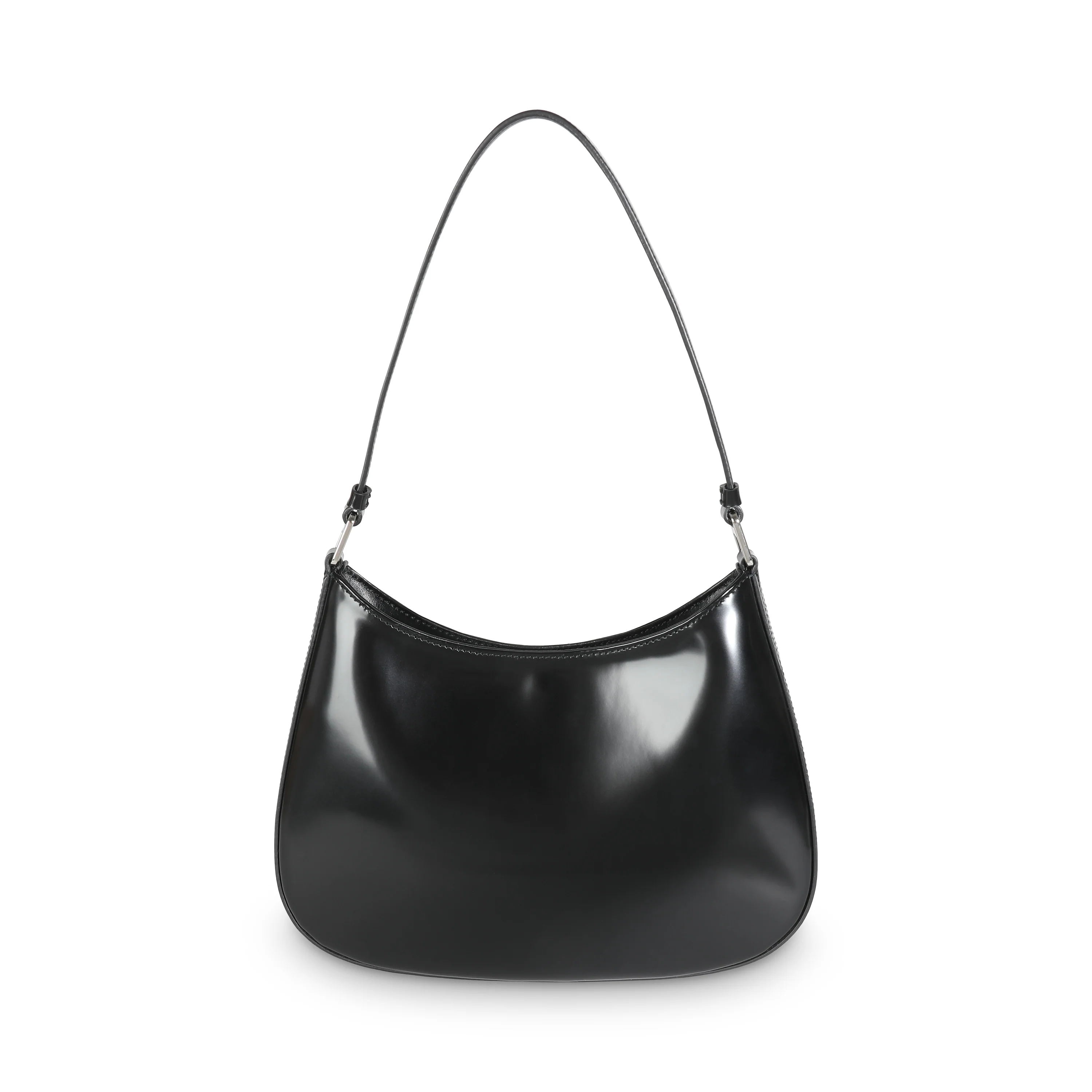 Black Brushed Leather Cleo Shoulder Bag - Image 4
