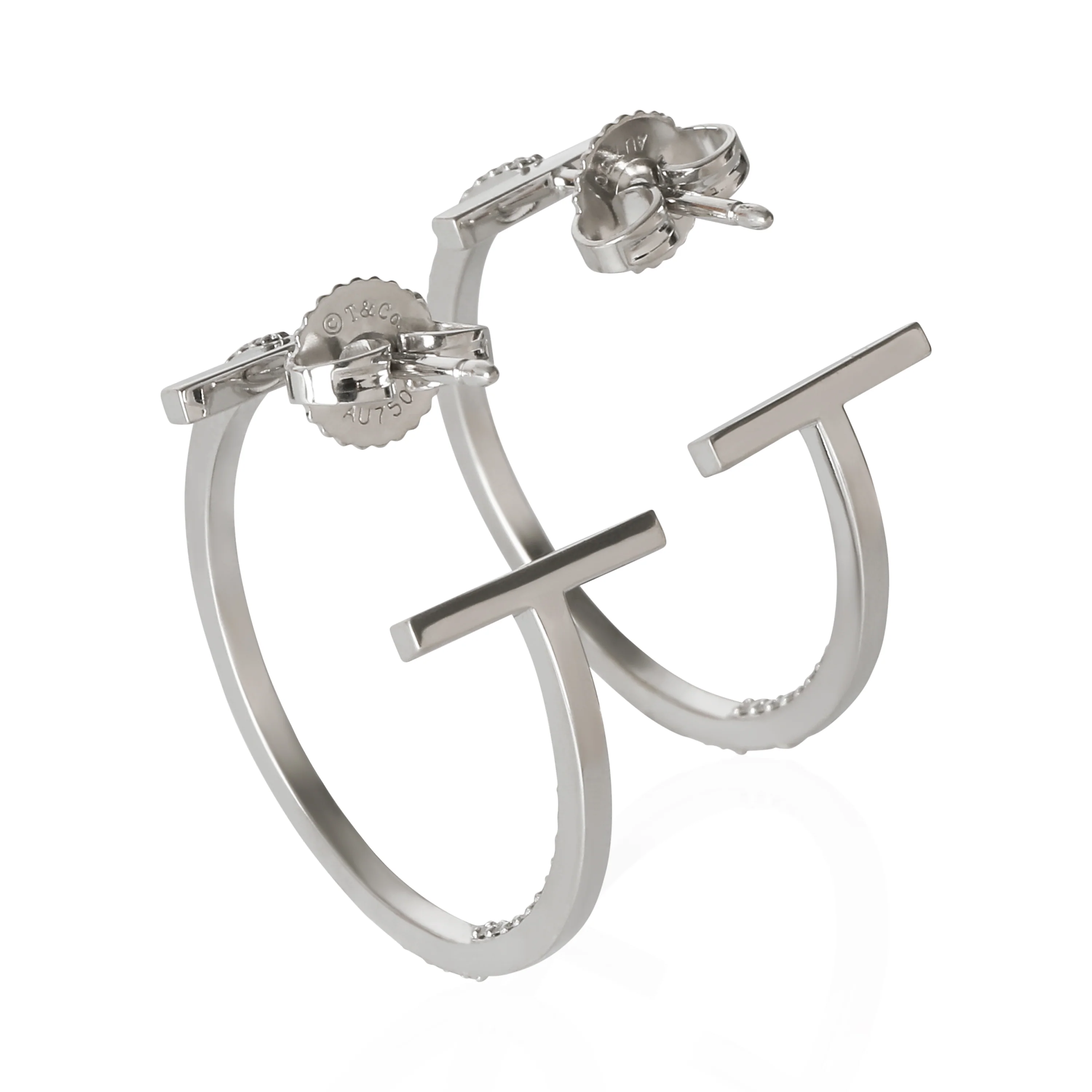 Tiffany T Earrings in 18k White Gold 0.41 CTW - Image 5