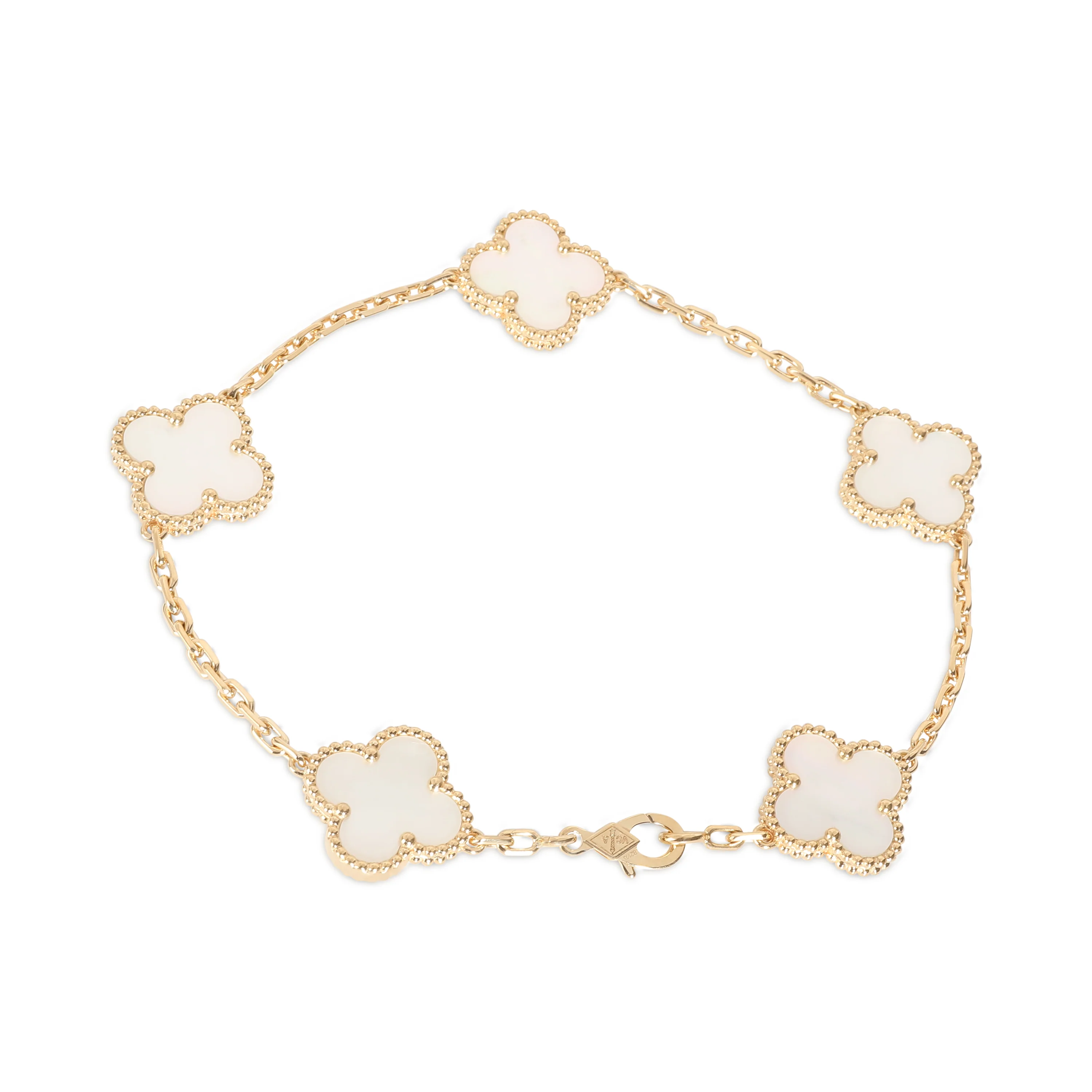 Alhambra Mother Of Pearl Bracelet in 18k Yellow Gold - Image 3