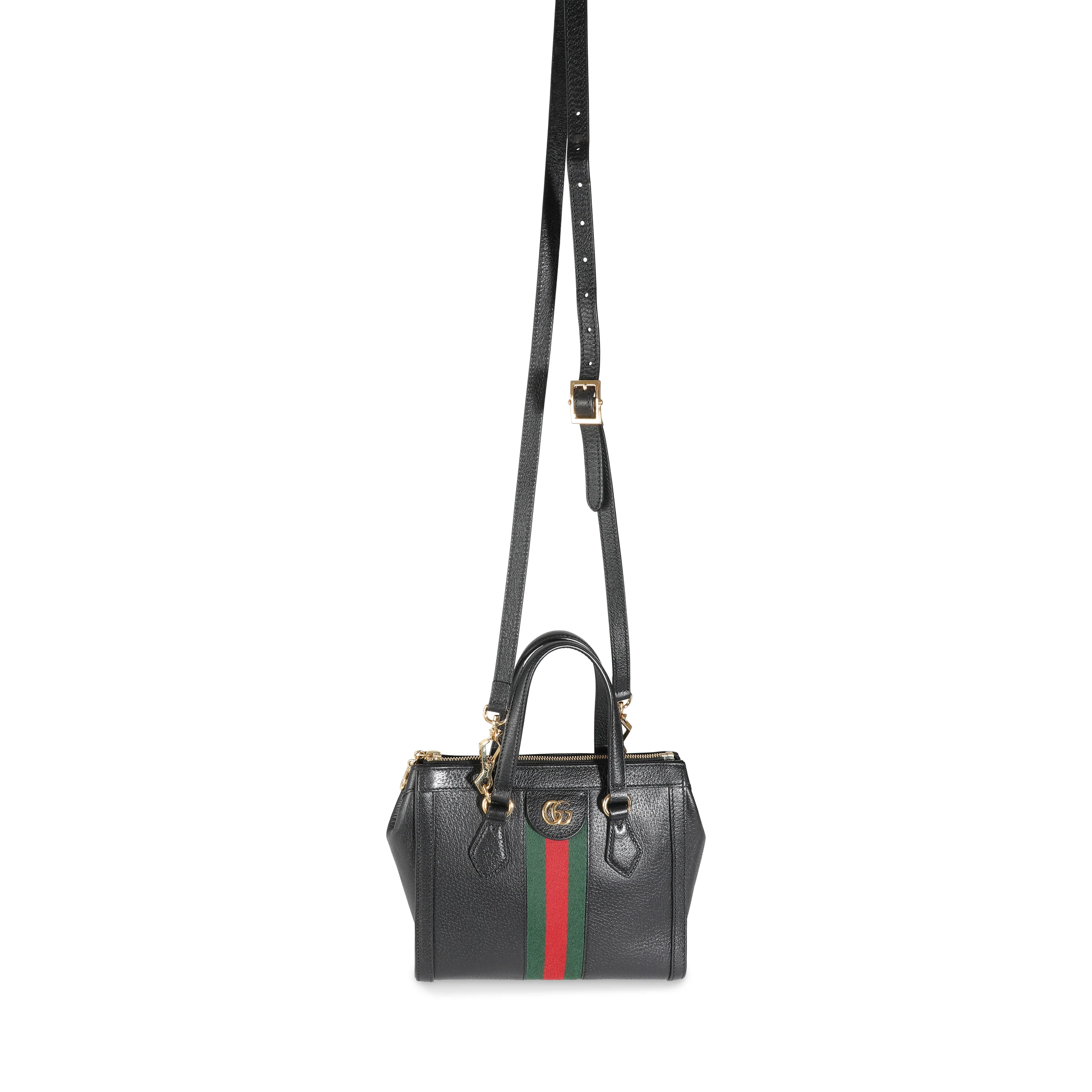 Black Textured Calfskin Web Small Ophidia Tote - Image 5