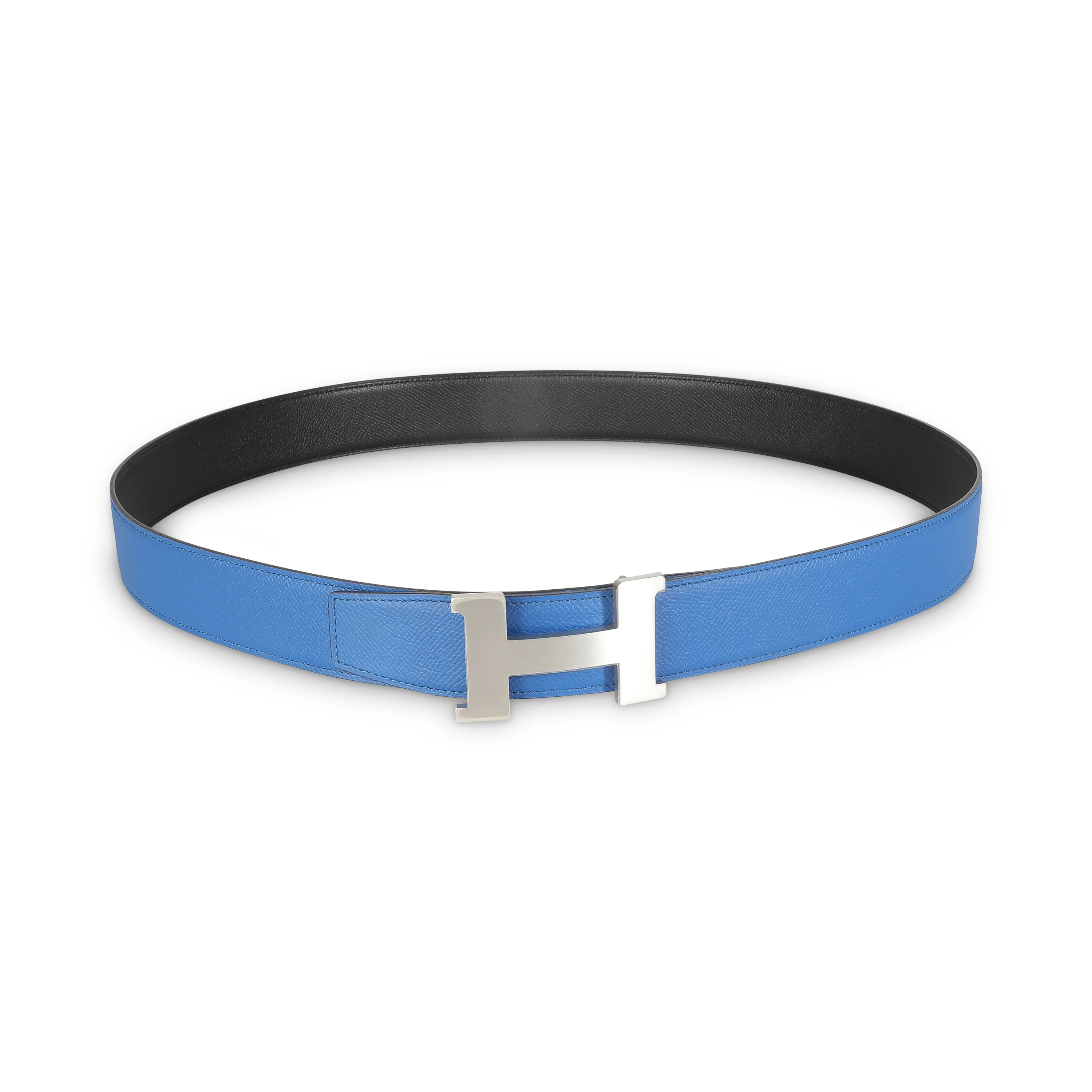 Black Bleu Zellige Epsom 38mm Constance H Belt 110 - Image 4
