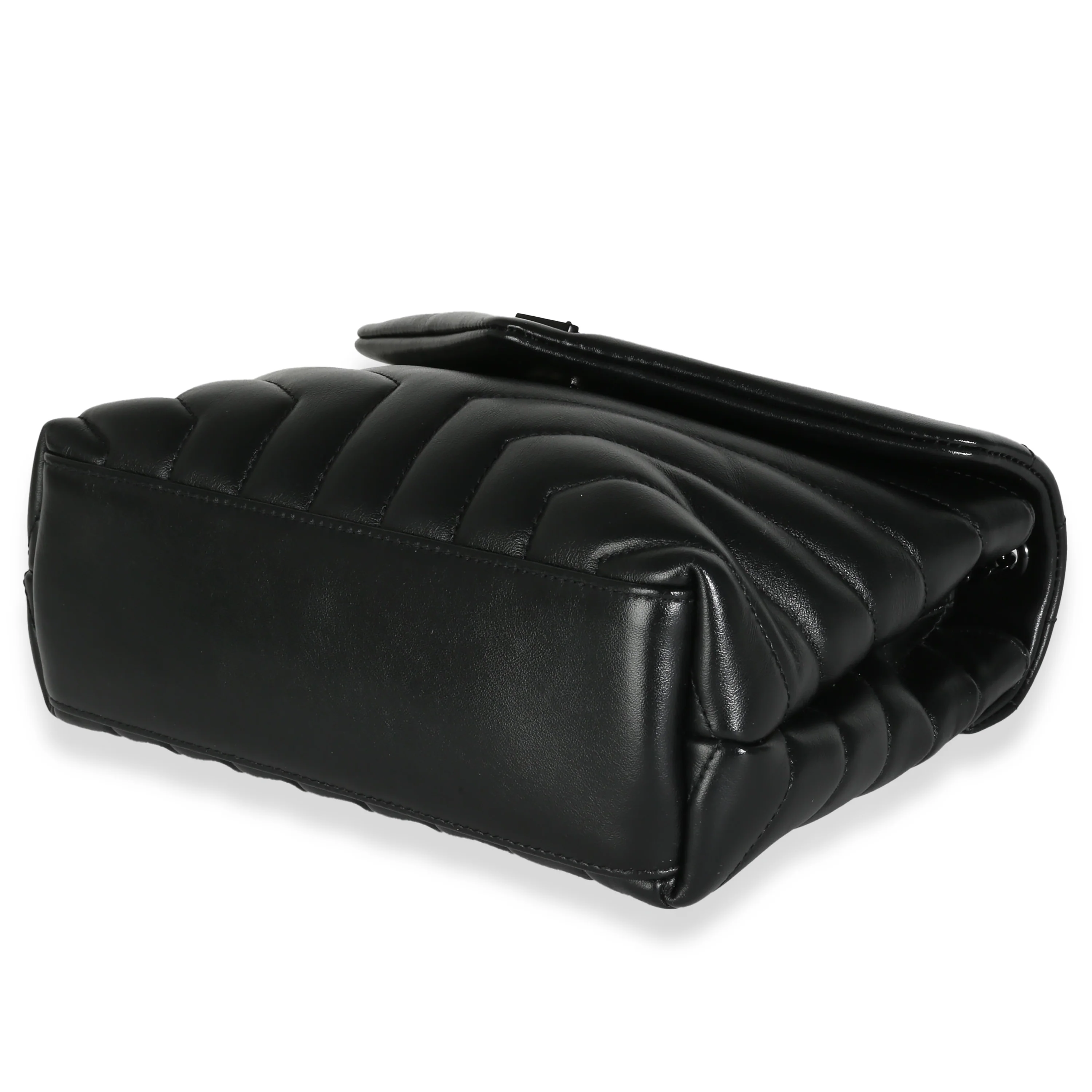 Black Matelasse Calfskin Small Lou Lou Chain Bag - Image 7