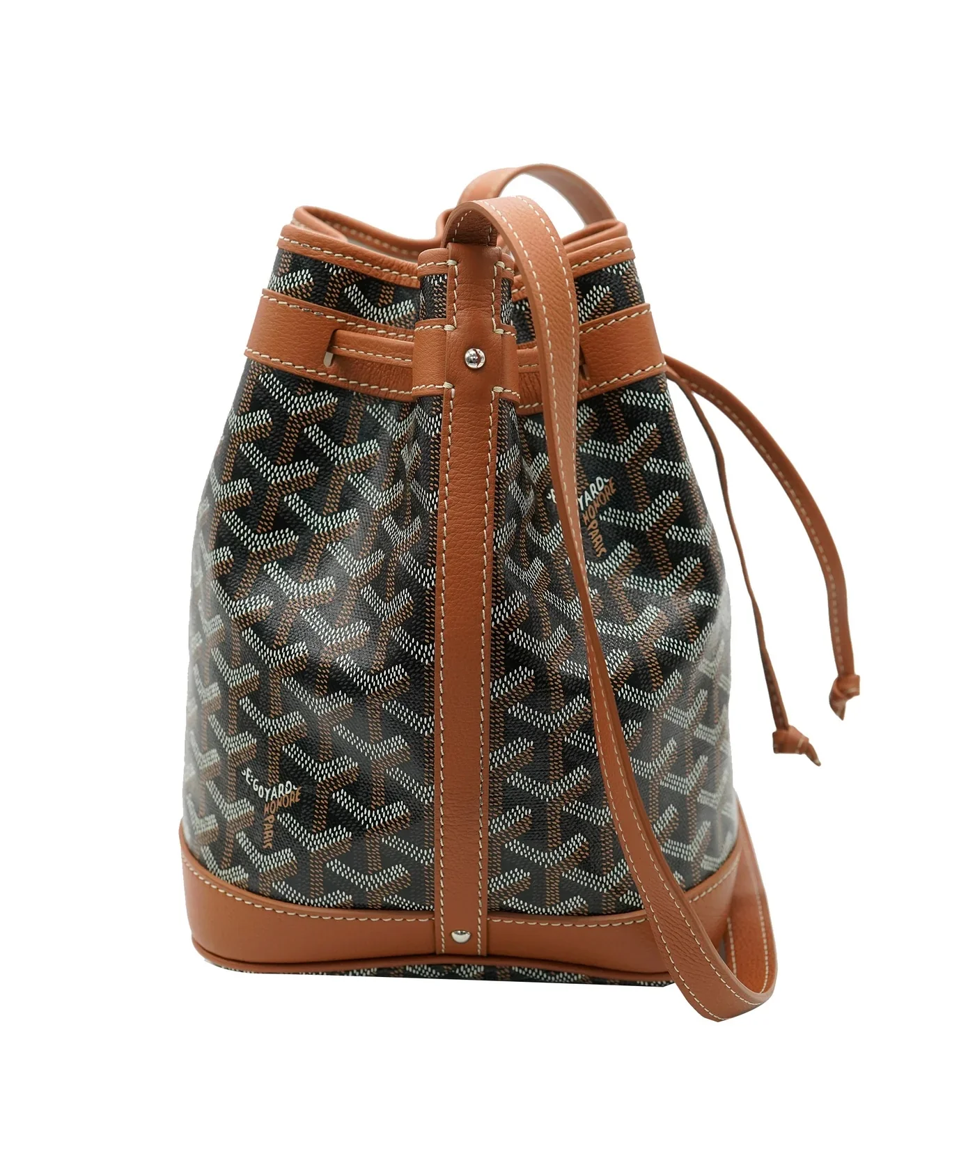 Black Gold Goyardine Canvas Petit Flot Bucket PM - Image 2