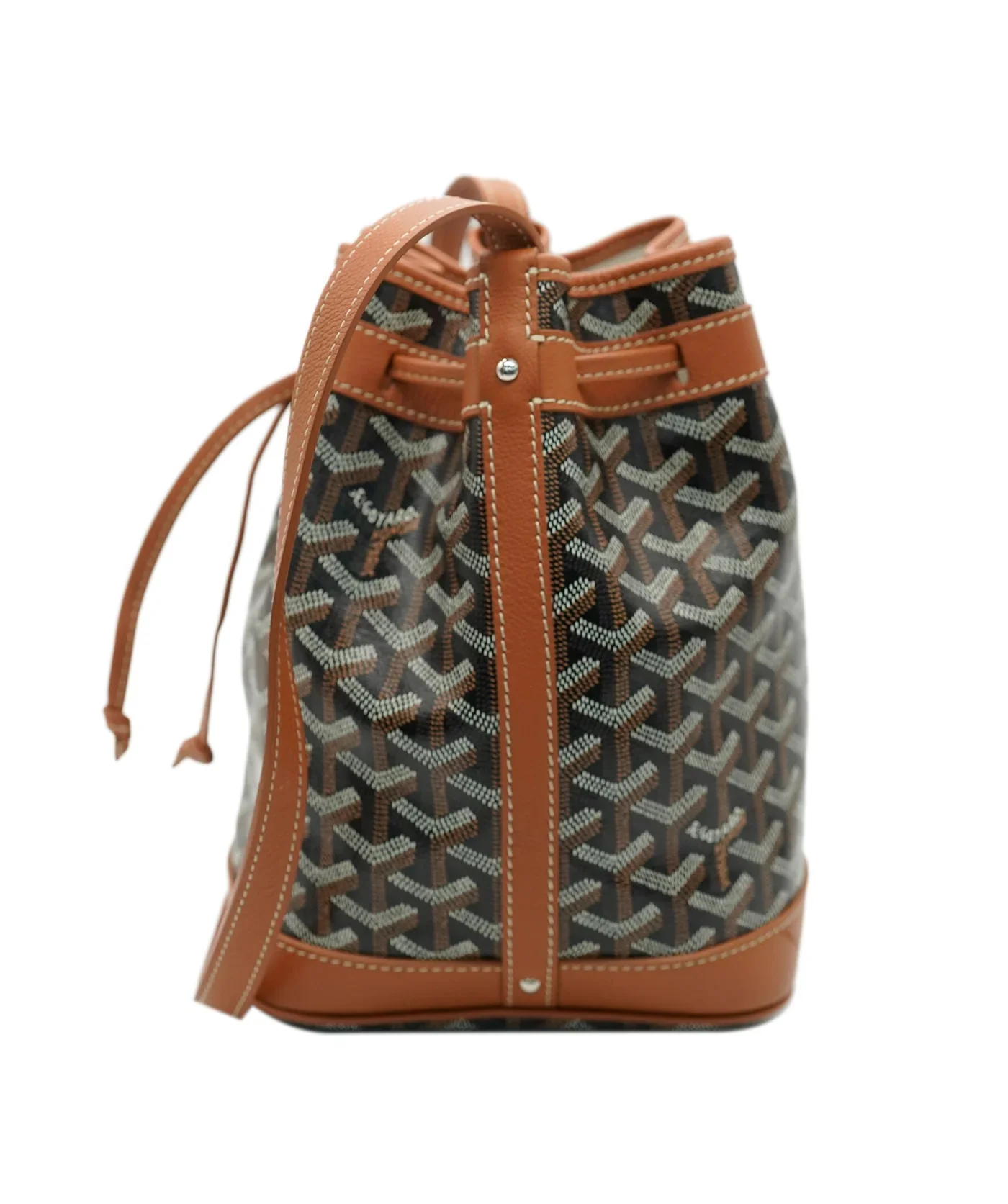 Black Gold Goyardine Canvas Petit Flot Bucket PM - Image 3
