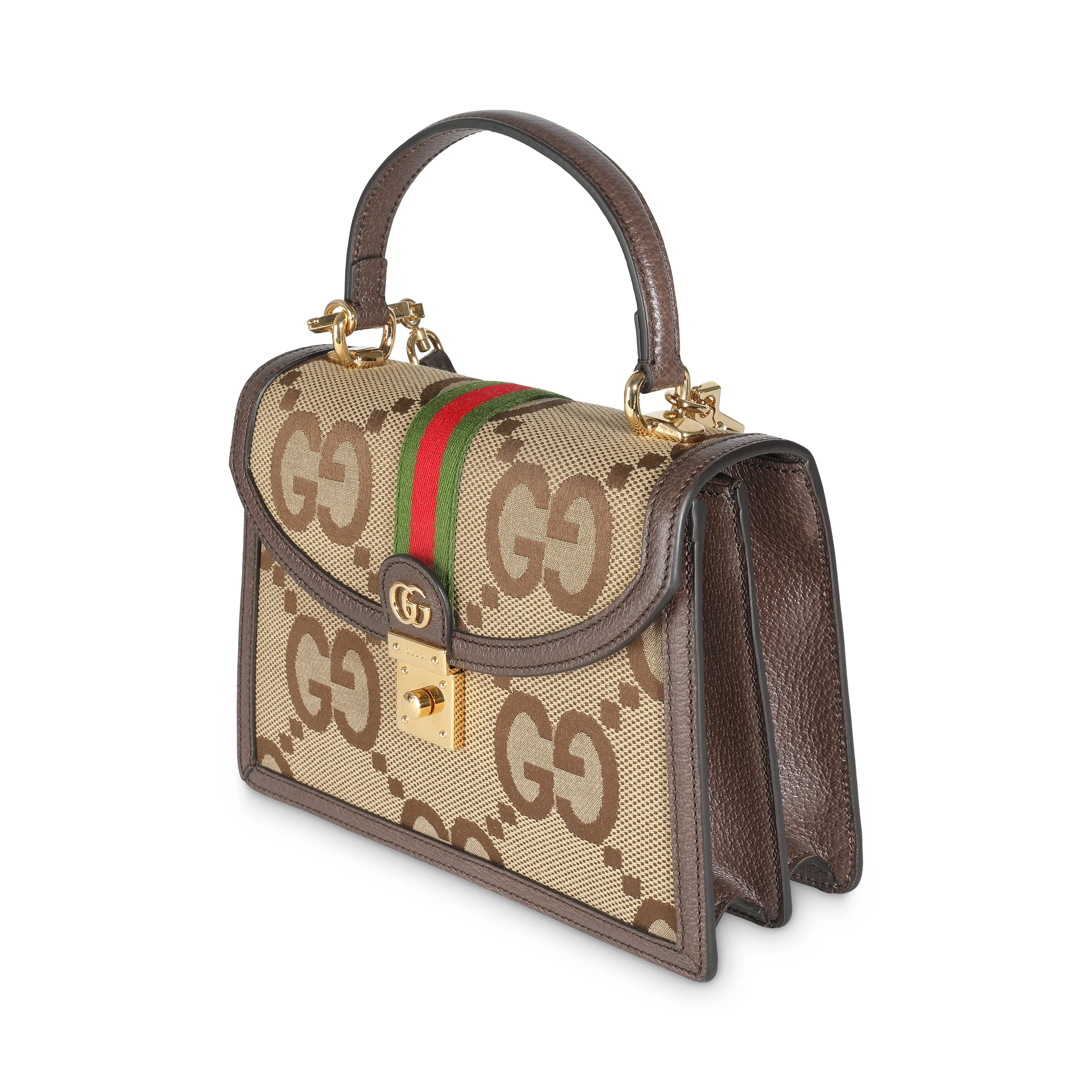 Brown Jumbo GG Canvas Small Ophidia Top Handle - Image 2