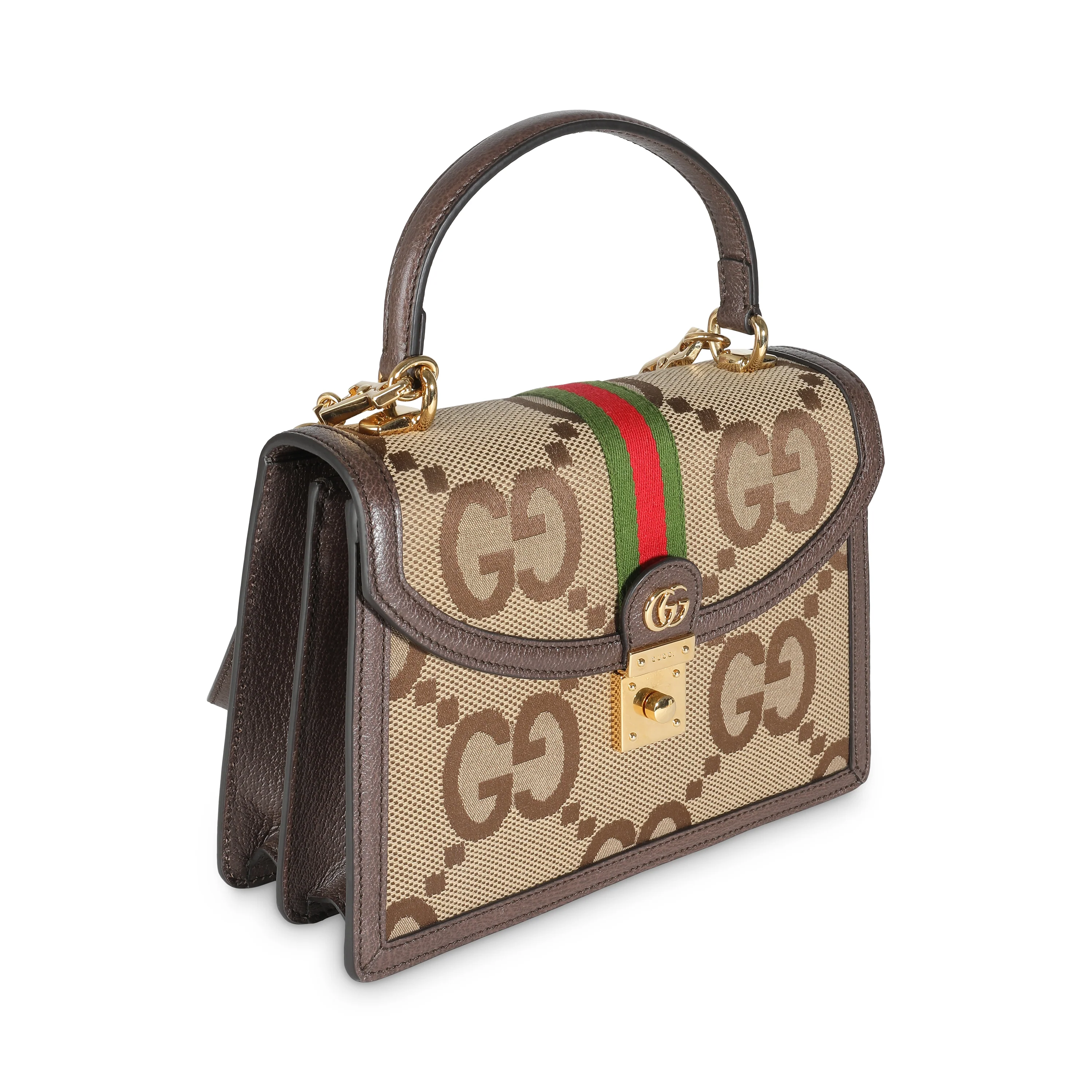 Brown Jumbo GG Canvas Small Ophidia Top Handle - Image 3