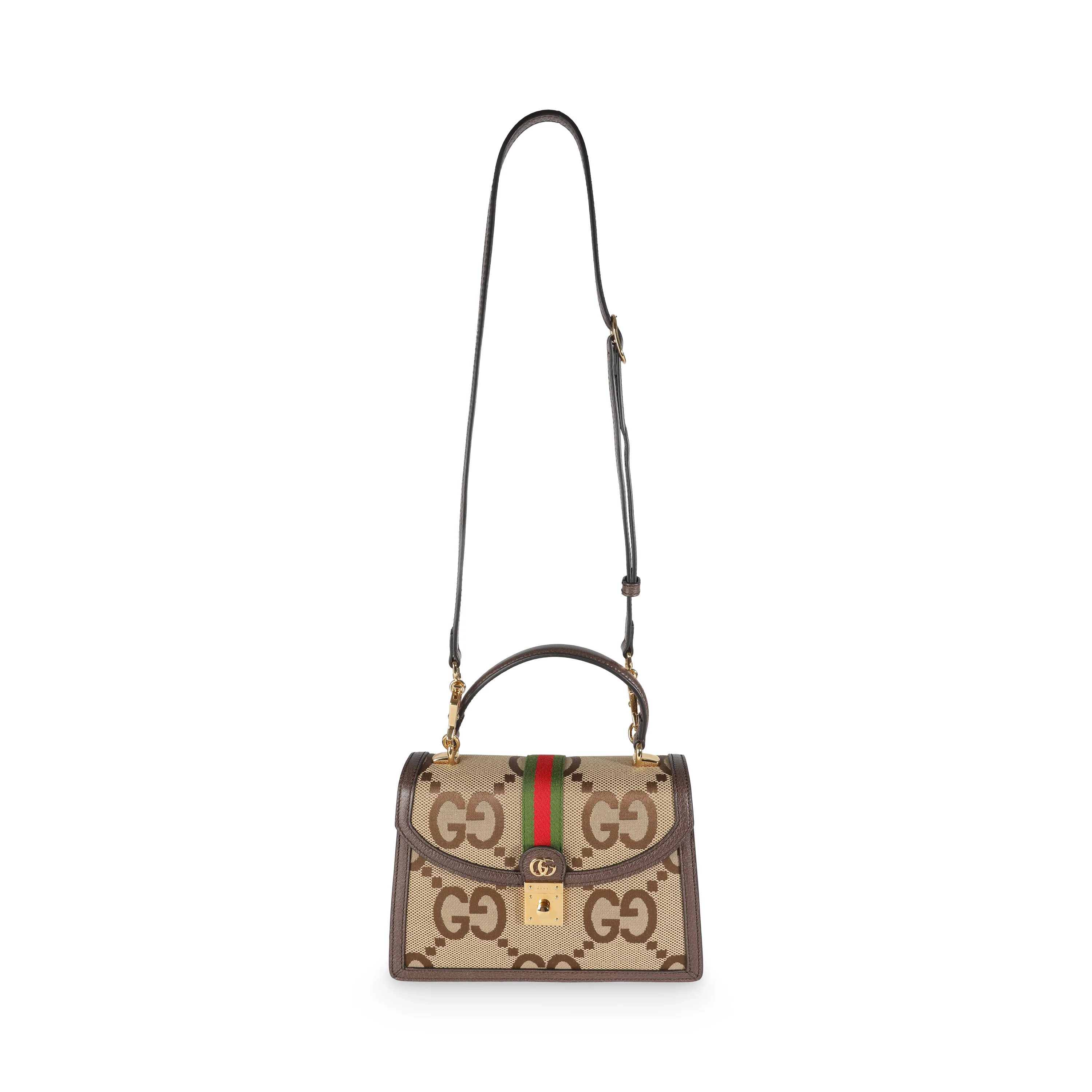 Brown Jumbo GG Canvas Small Ophidia Top Handle - Image 8