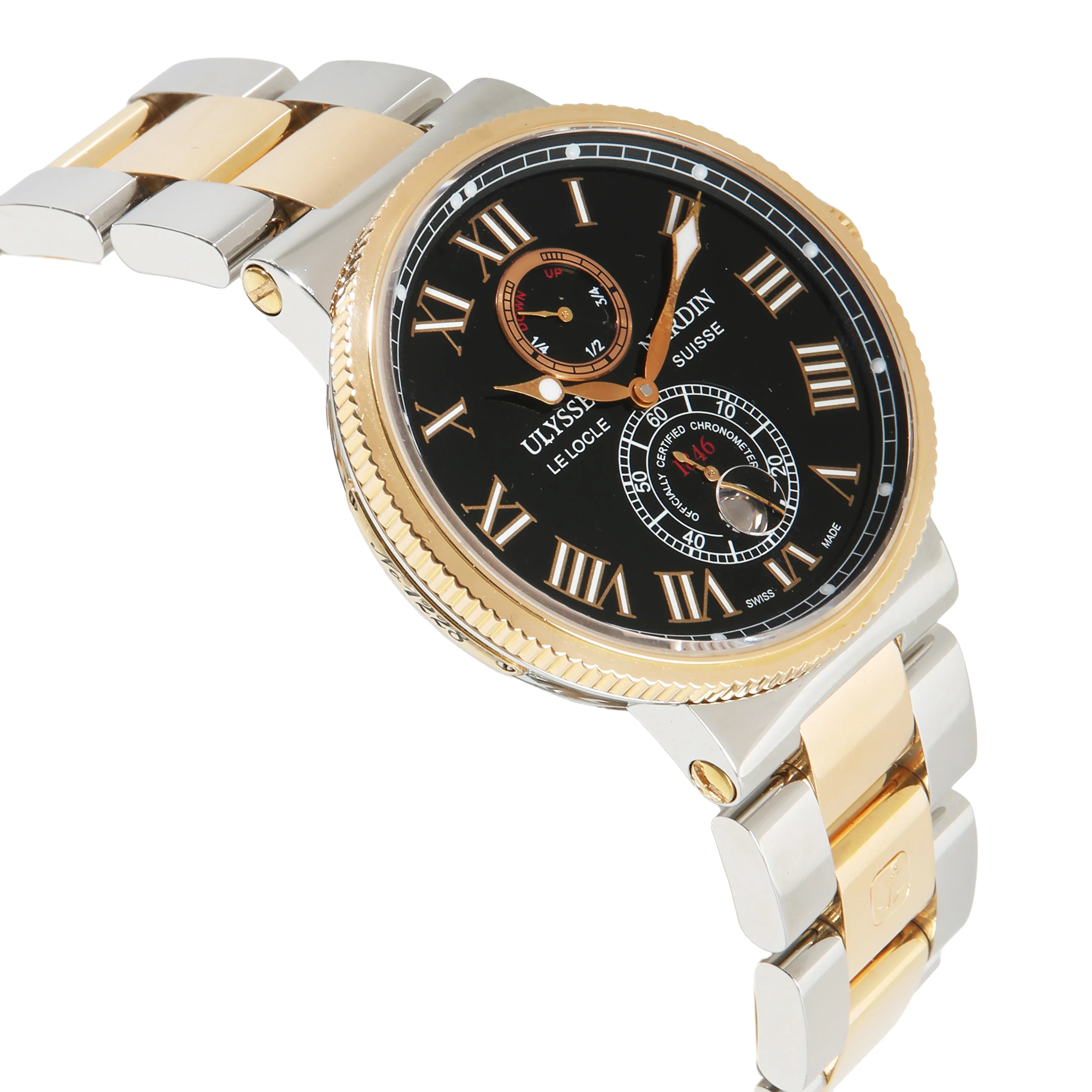 Maxi Marine 265-67-8/42 Mens Watch in 18kt Rose Gold & Steel - Image 2