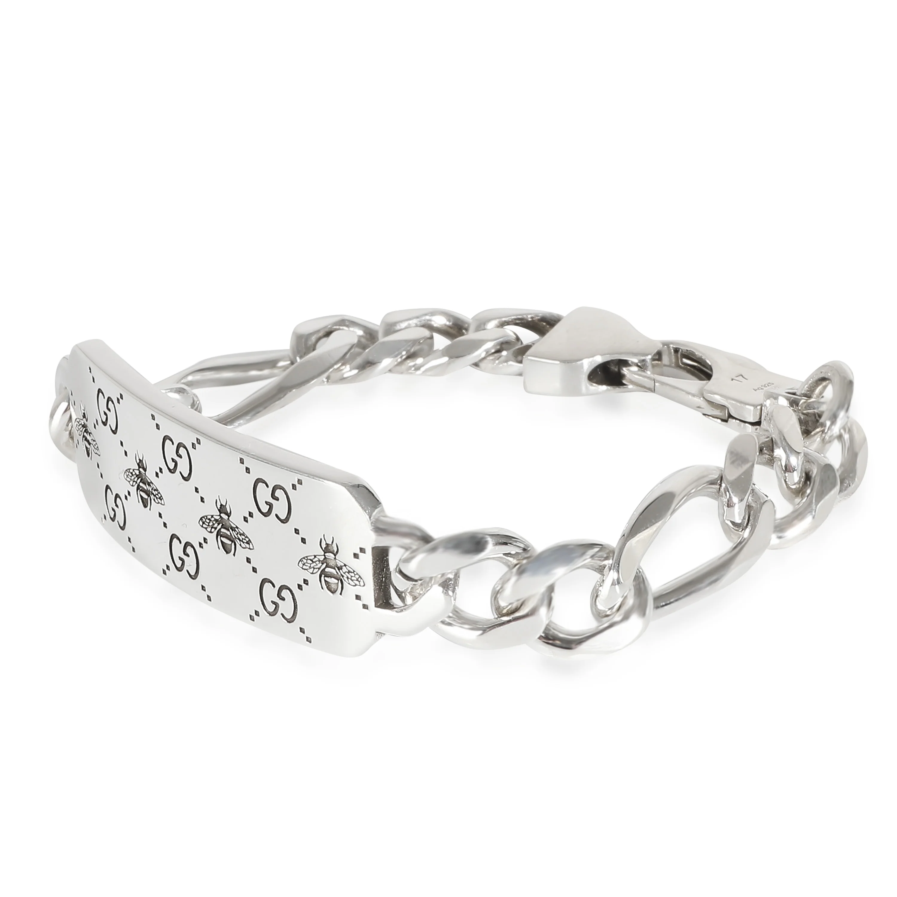 GG & Bee Engraved Bracelet in Sterling Silver - Image 2