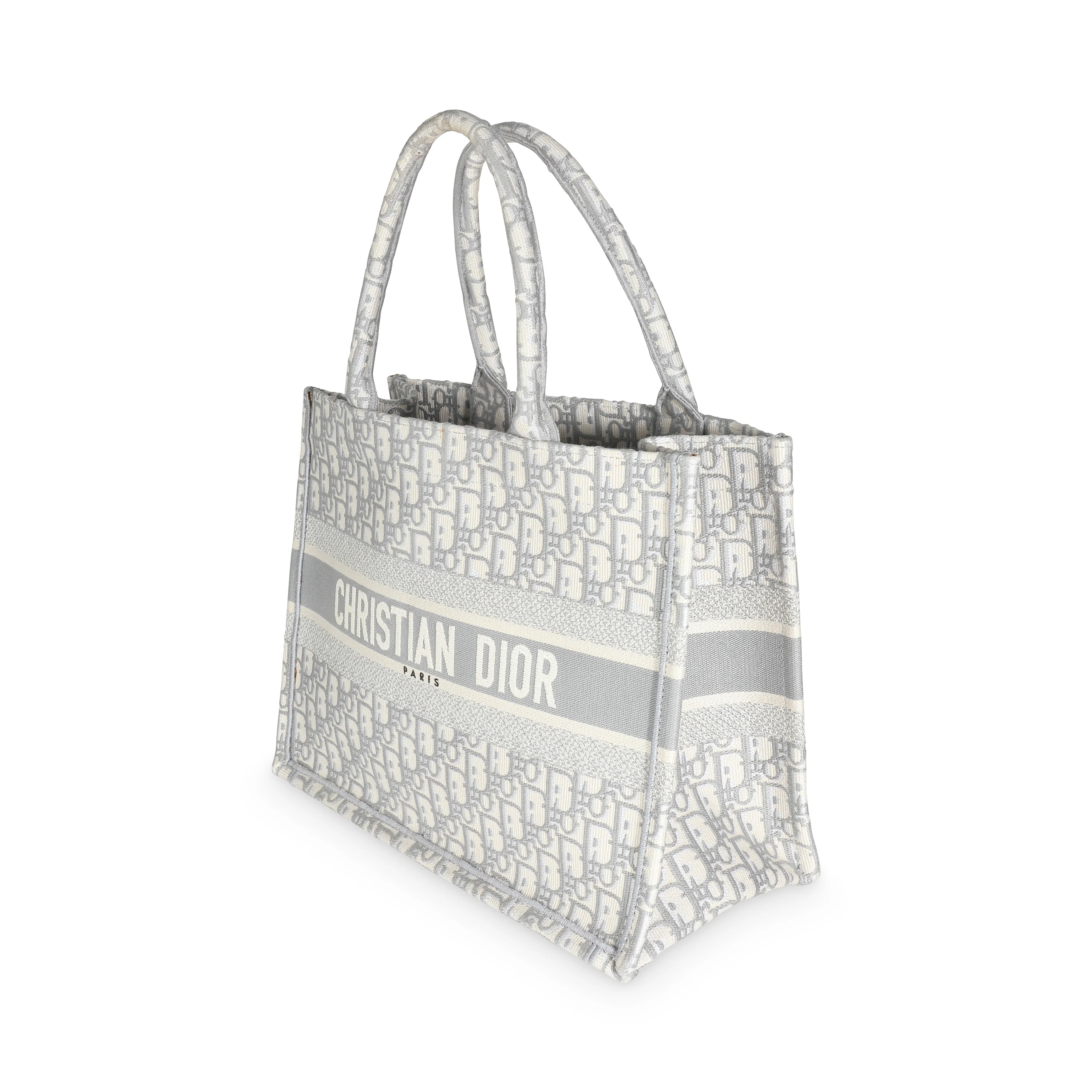Grey Ecru Oblique Canvas Medium Book Tote - Image 2