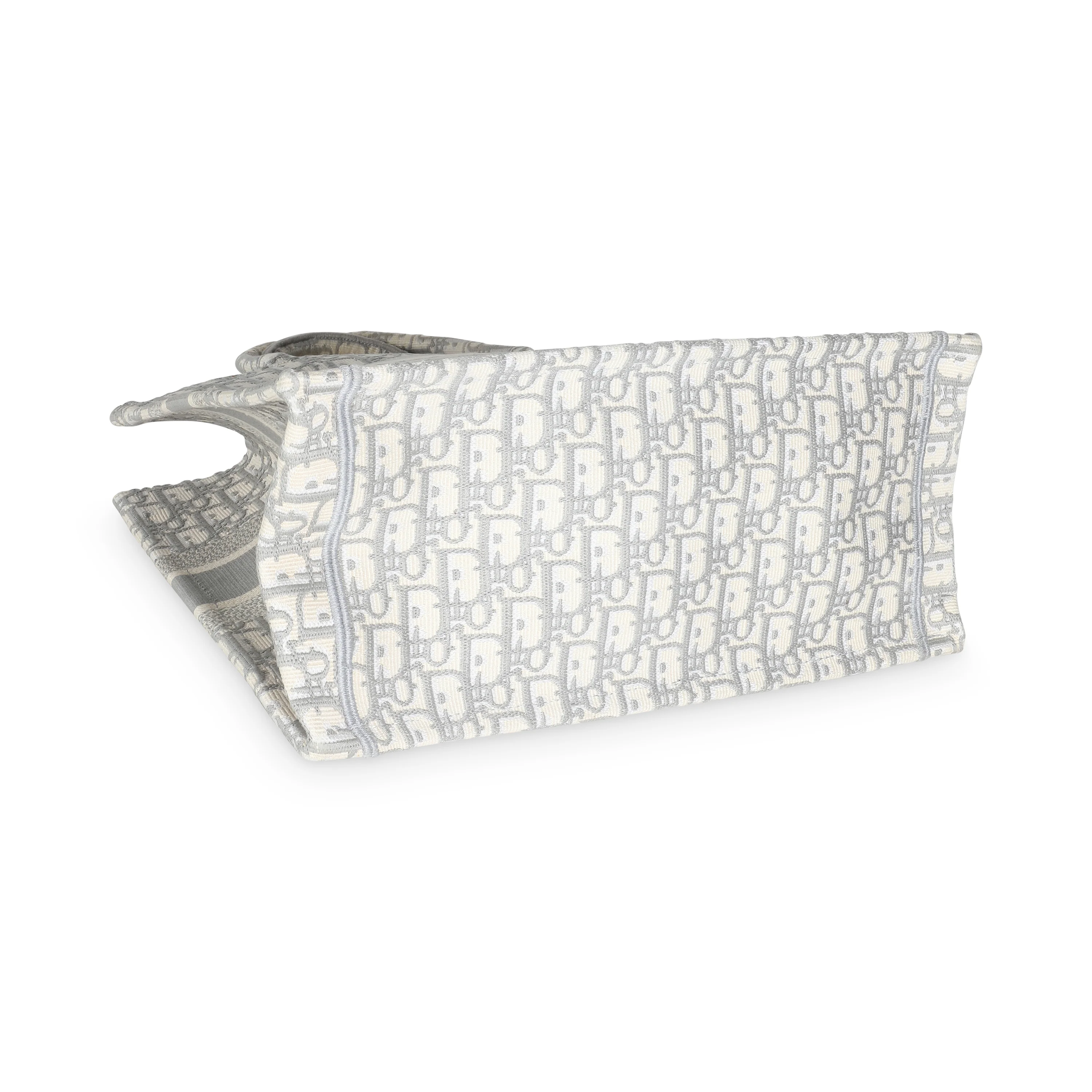 Grey Ecru Oblique Canvas Medium Book Tote - Image 6
