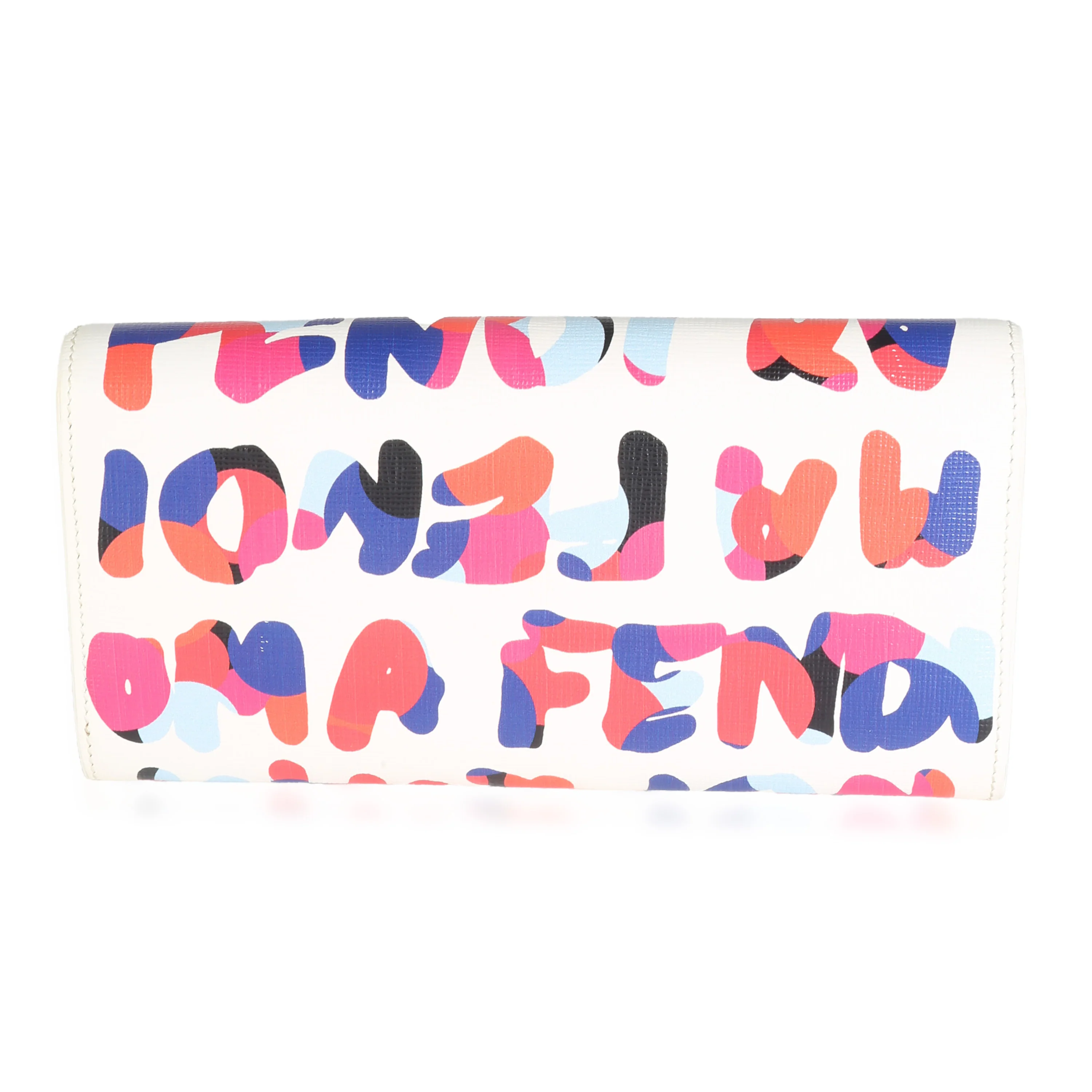 White Multicolor Vitello Elite Fendi Roma Graffiti Wallet - Image 4