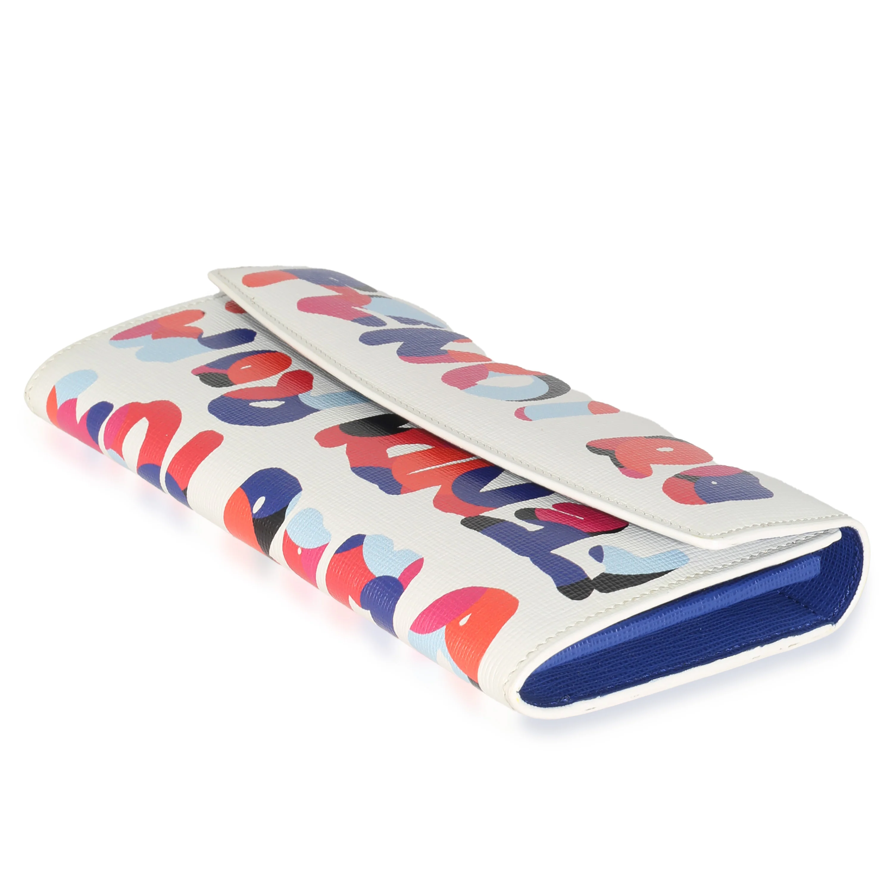 White Multicolor Vitello Elite Fendi Roma Graffiti Wallet - Image 7