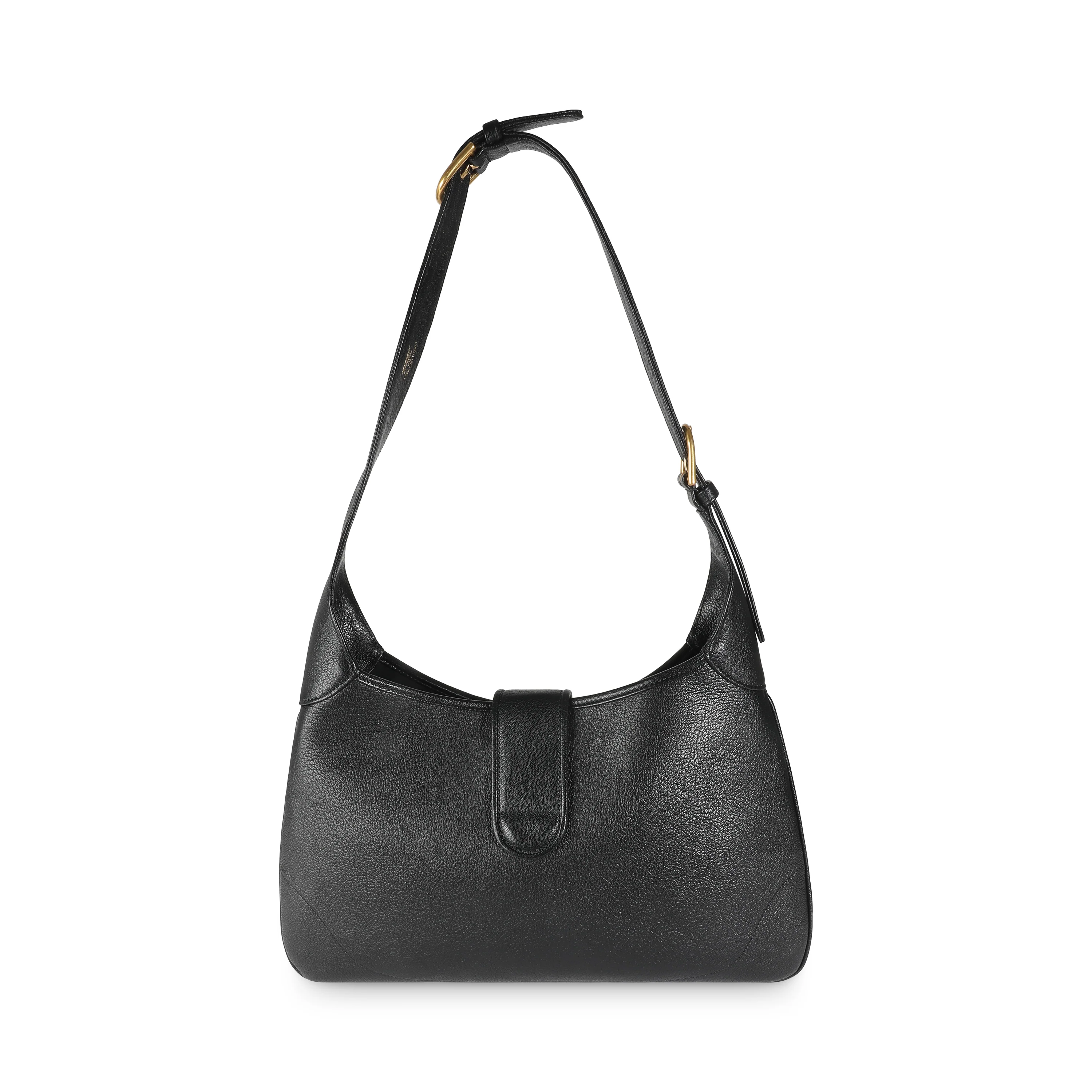Black Goatskin Medium Aphrodite Shoulder Bag - Image 4