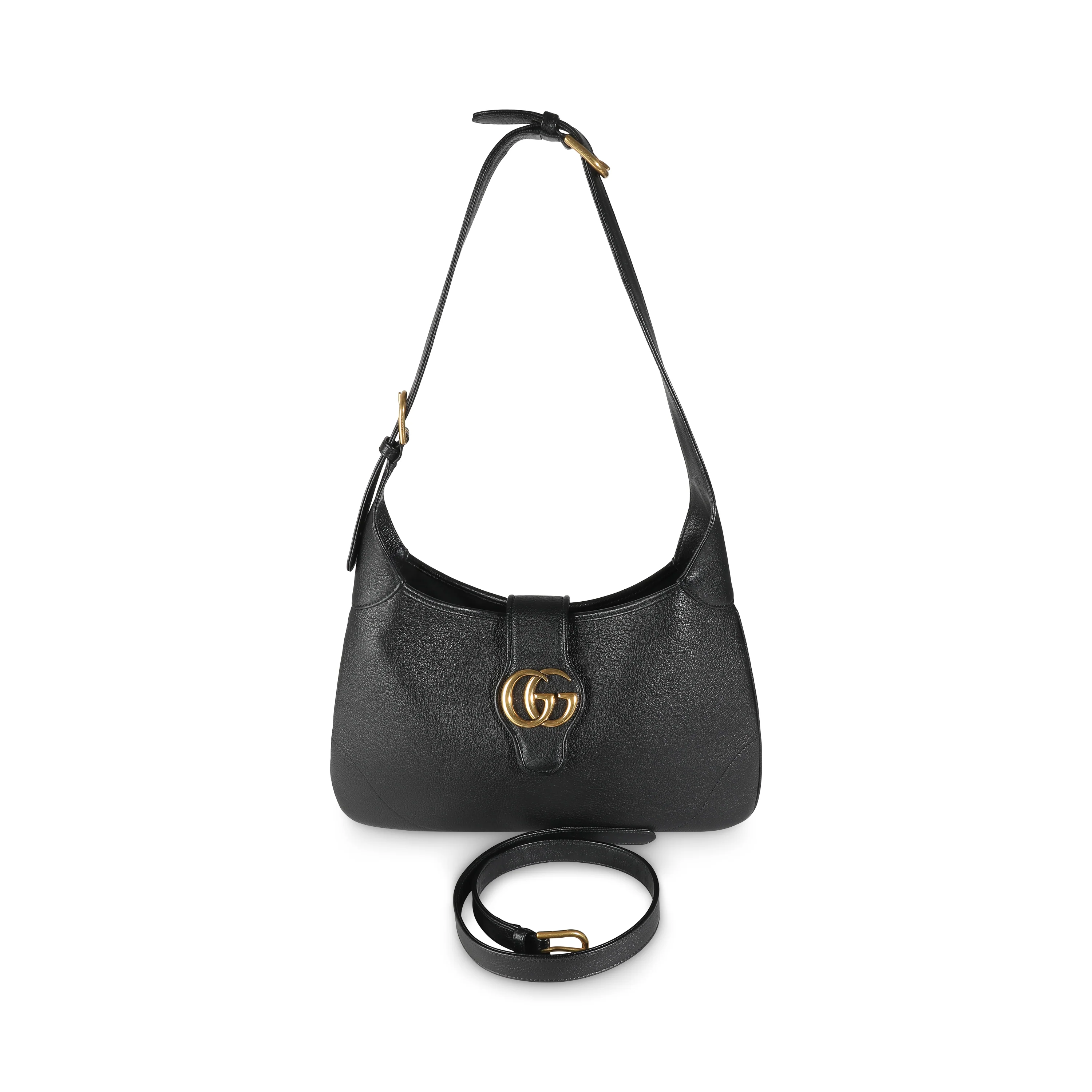 Black Goatskin Medium Aphrodite Shoulder Bag - Image 5