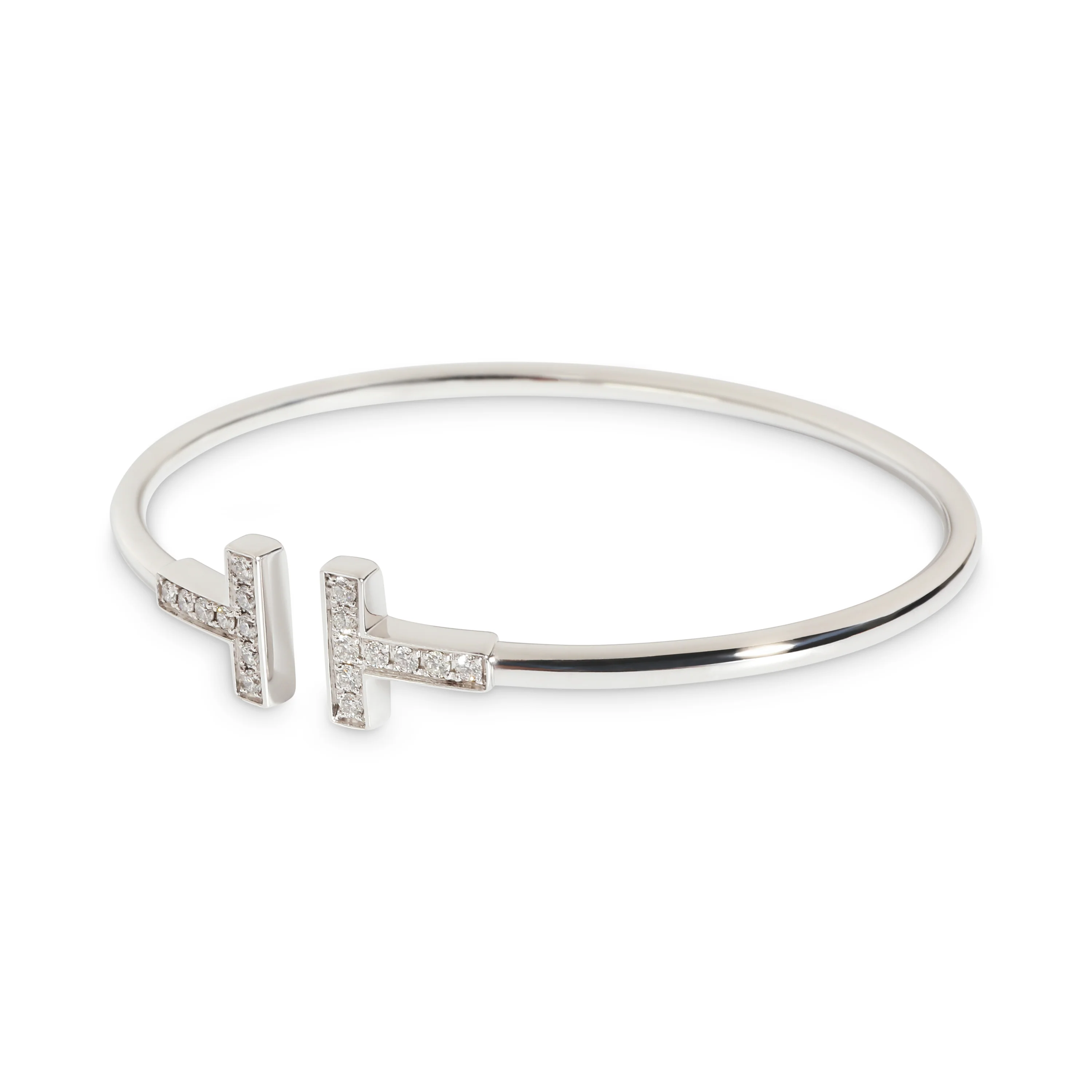 Tiffany T Bracelet in 18k White Gold 0.24 CTW - Image 2