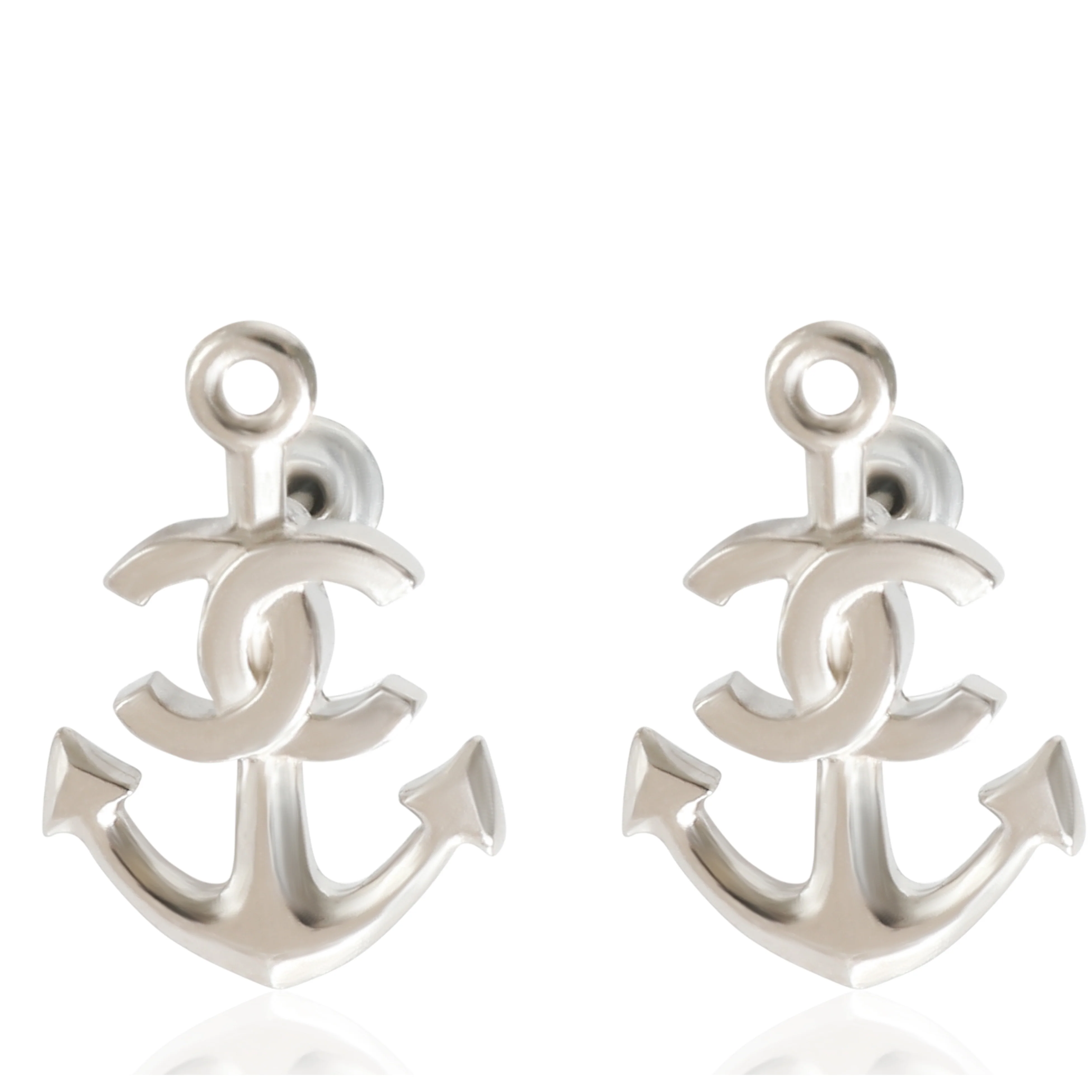 2018 Anchor CC Earrings in Palladium Plated