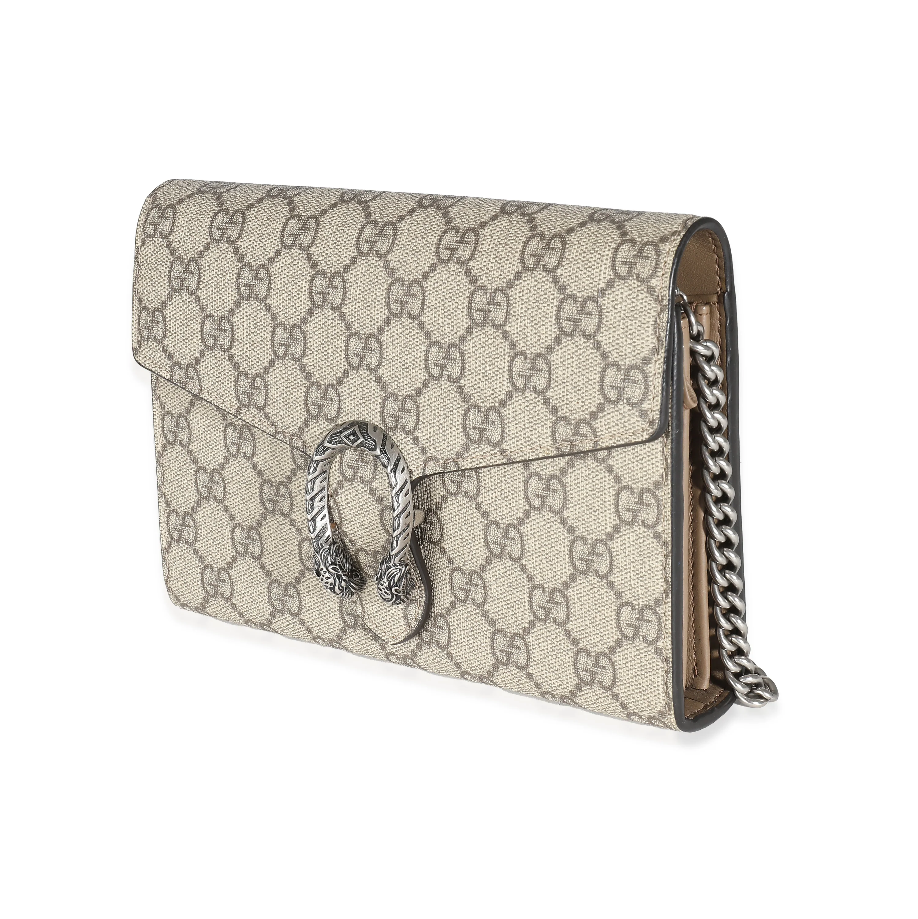 Beige GG Supreme Canvas Dionysus Chain Wallet - Image 2