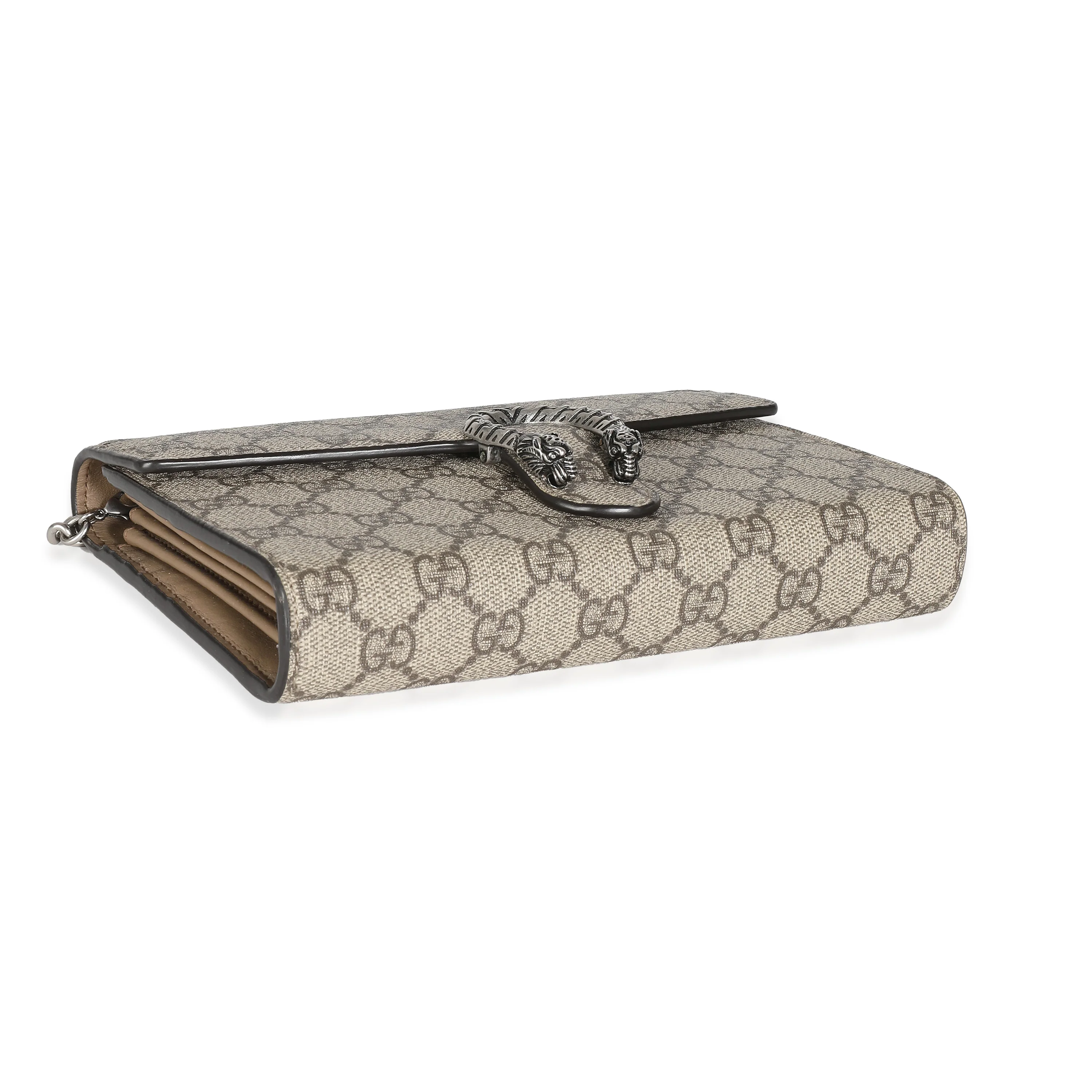 Beige GG Supreme Canvas Dionysus Chain Wallet - Image 6
