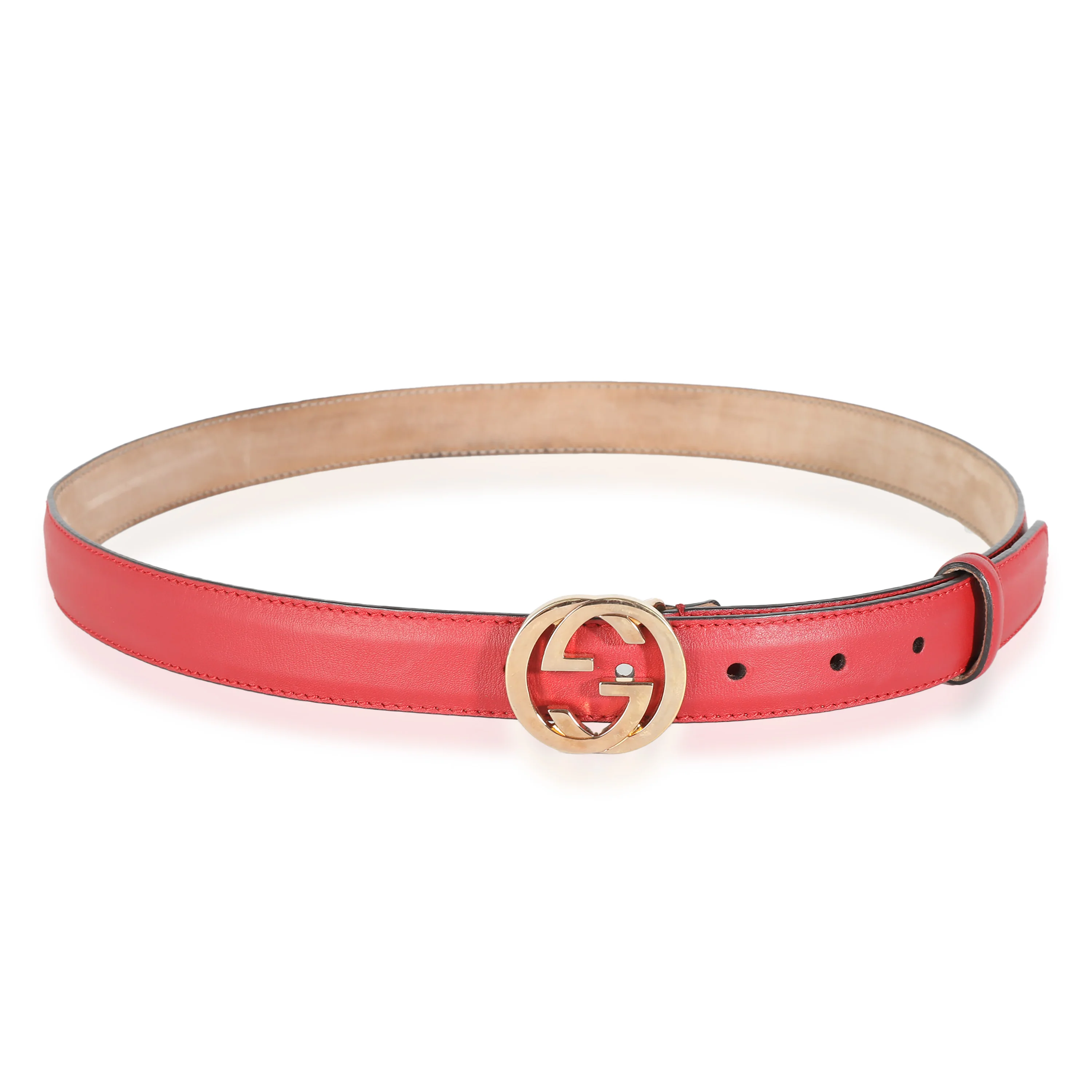 Red Calfskin Interlocking G Belt 90/36