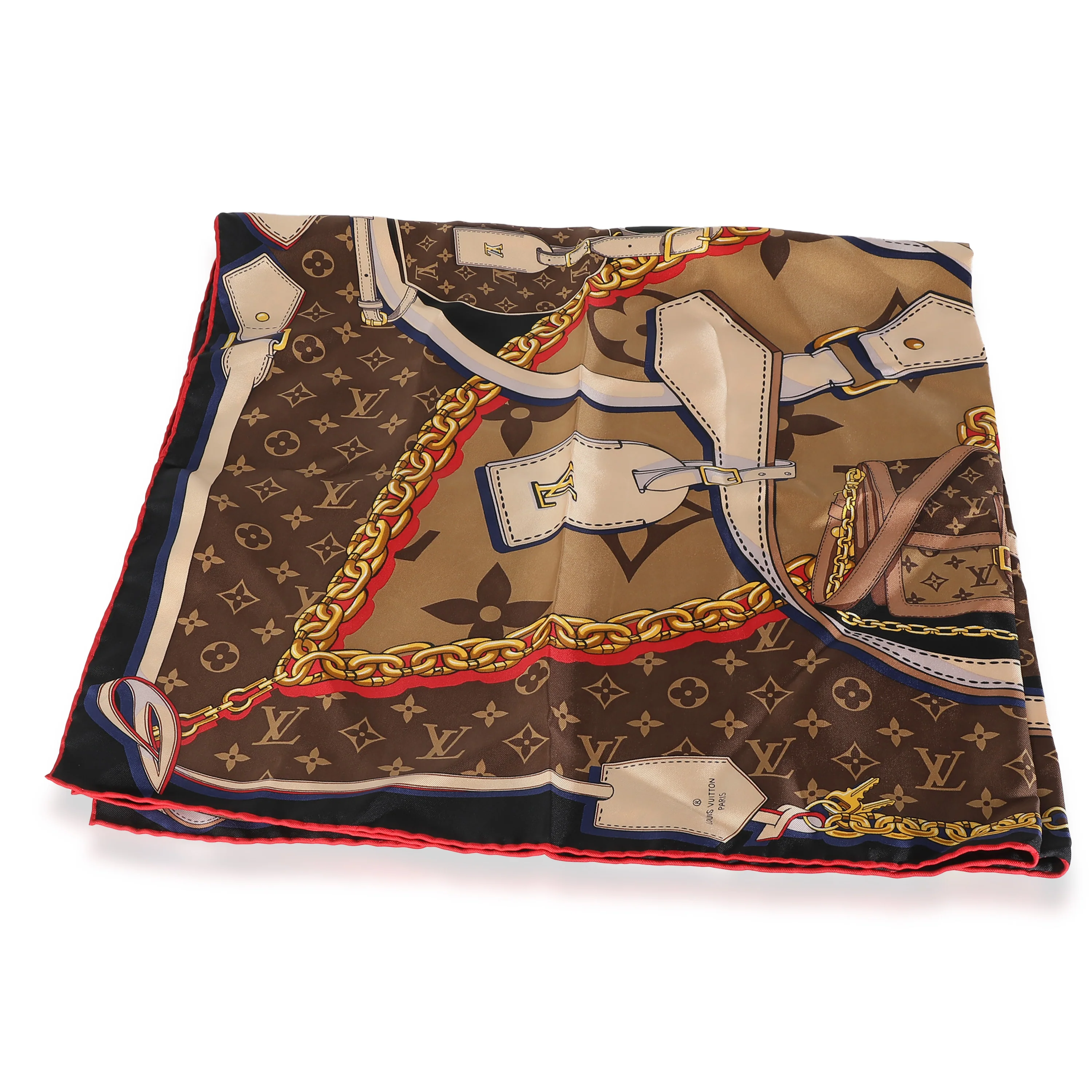 Brown Monogram Silk Tribute To Square Scarf 90