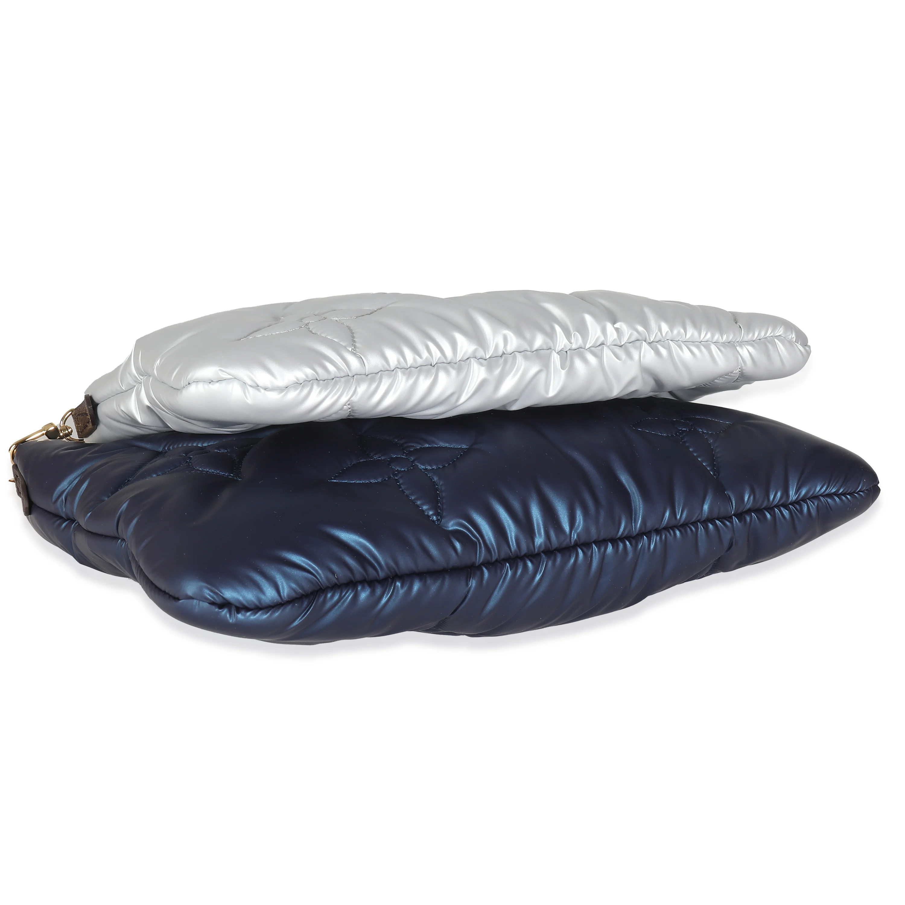 Navy Silver Econyl Monogram Pillow Maxi Multi Pochette Accessories - Image 6