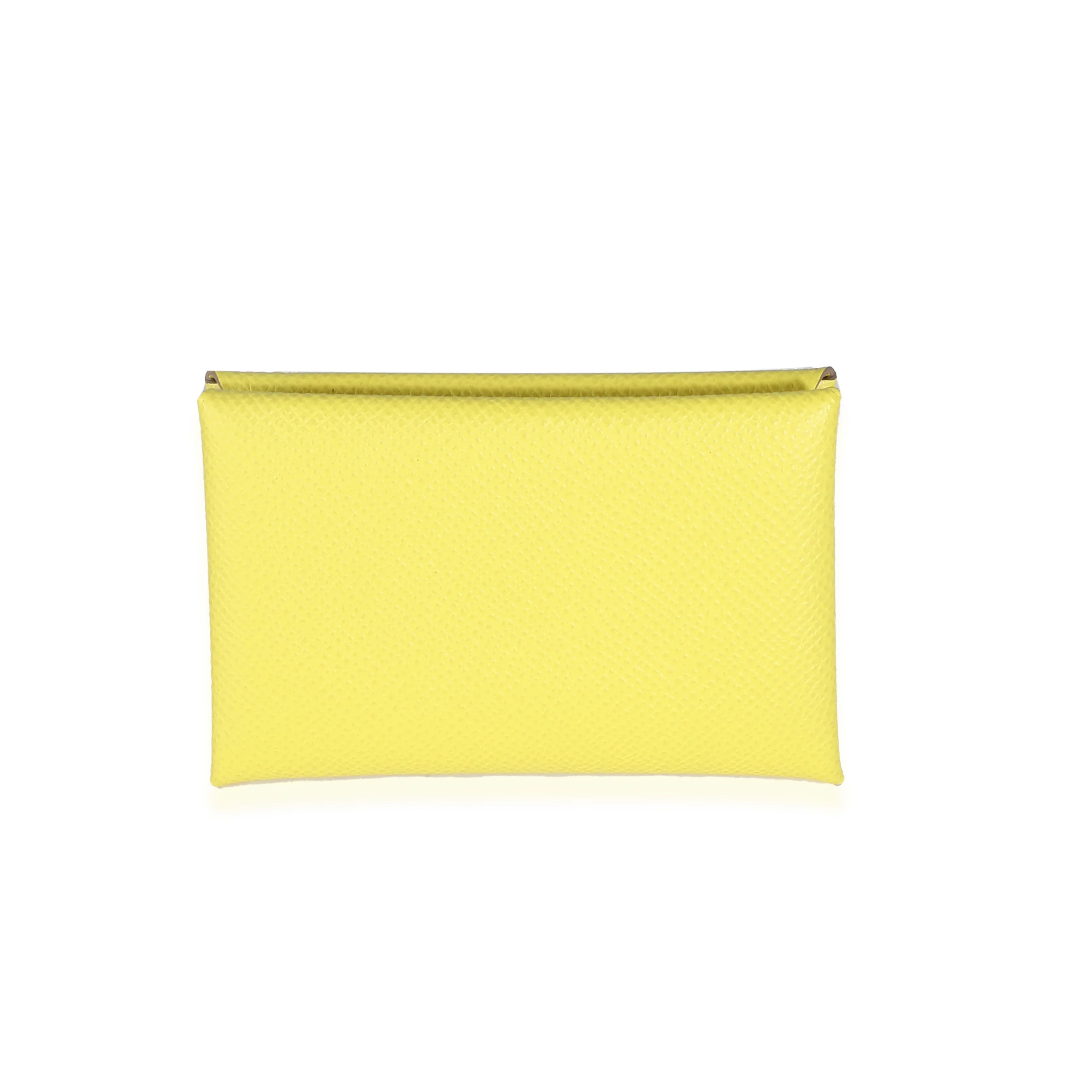 Jaune De Naples Epsom Calvi Card Holder