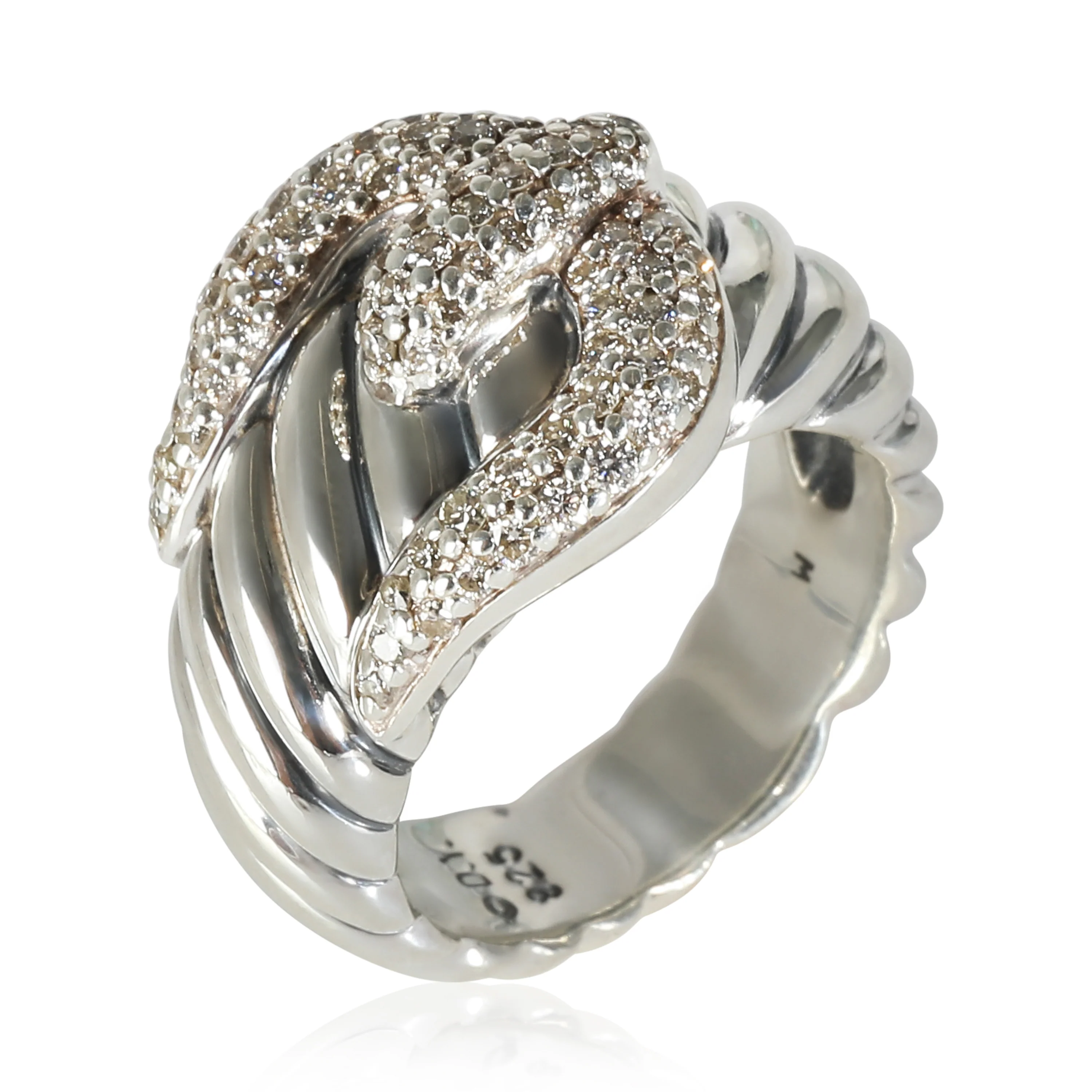 Buckle Collection Buckle Ring in  Sterling Silver 0.6 CTW - Image 4