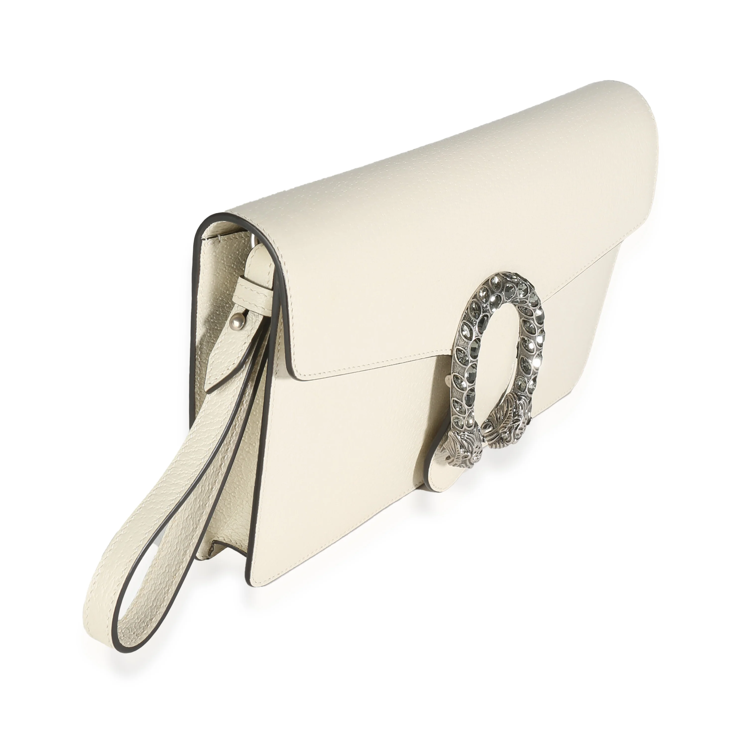 Mystic White Calfskin Dionysus Wristlet Clutch - Image 3