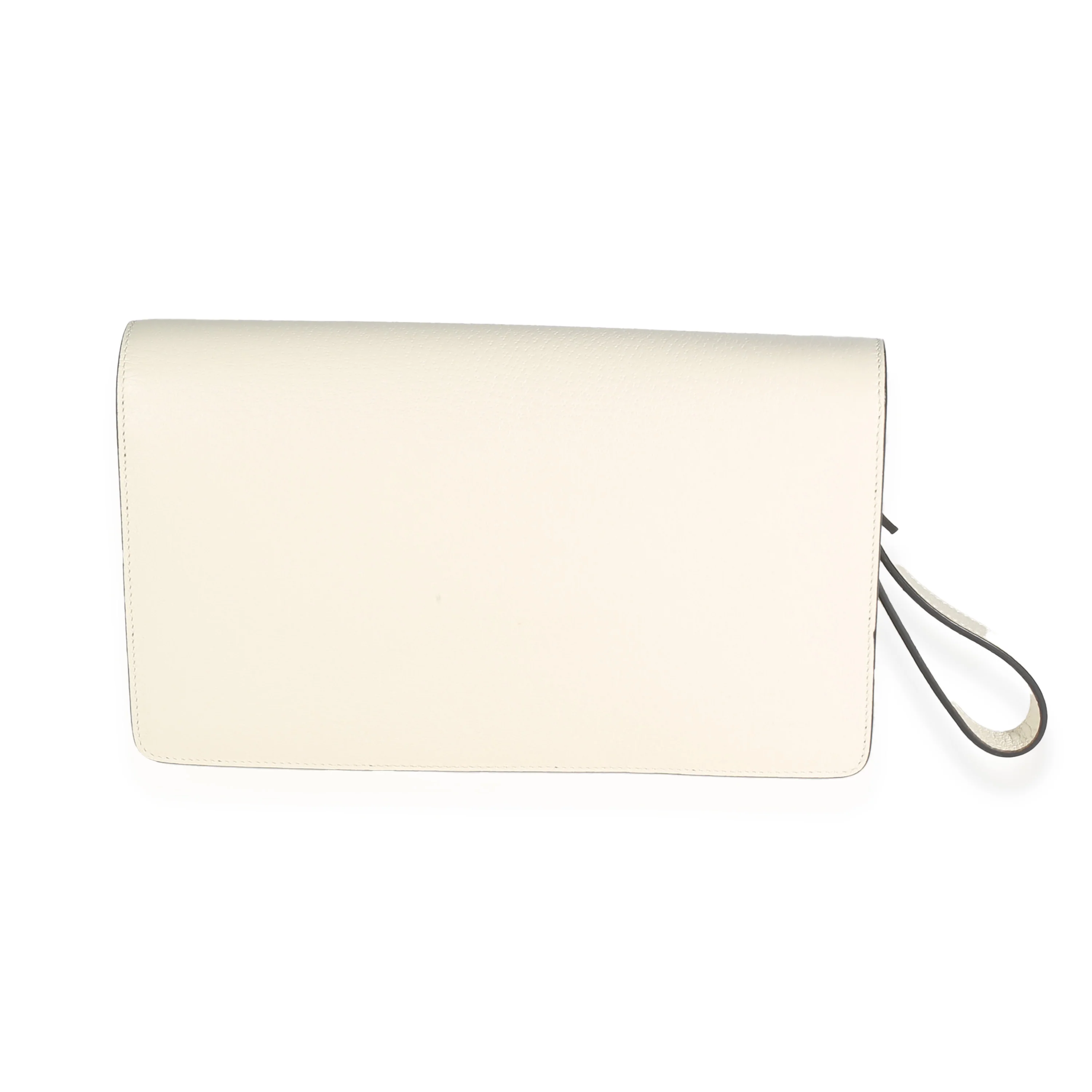 Mystic White Calfskin Dionysus Wristlet Clutch - Image 4