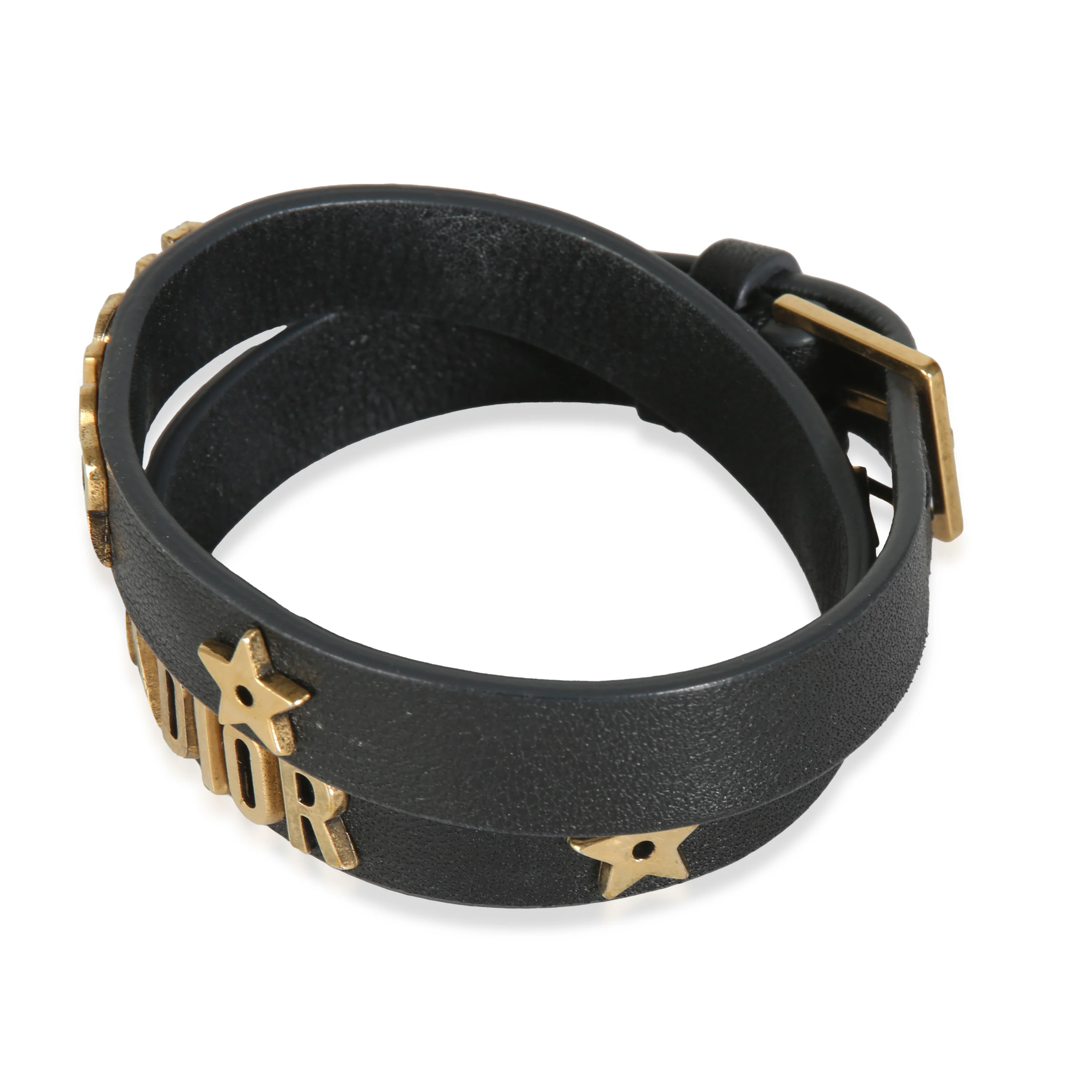 Leather JAdior Double Wrap Bracelet Gold Plated - Image 2