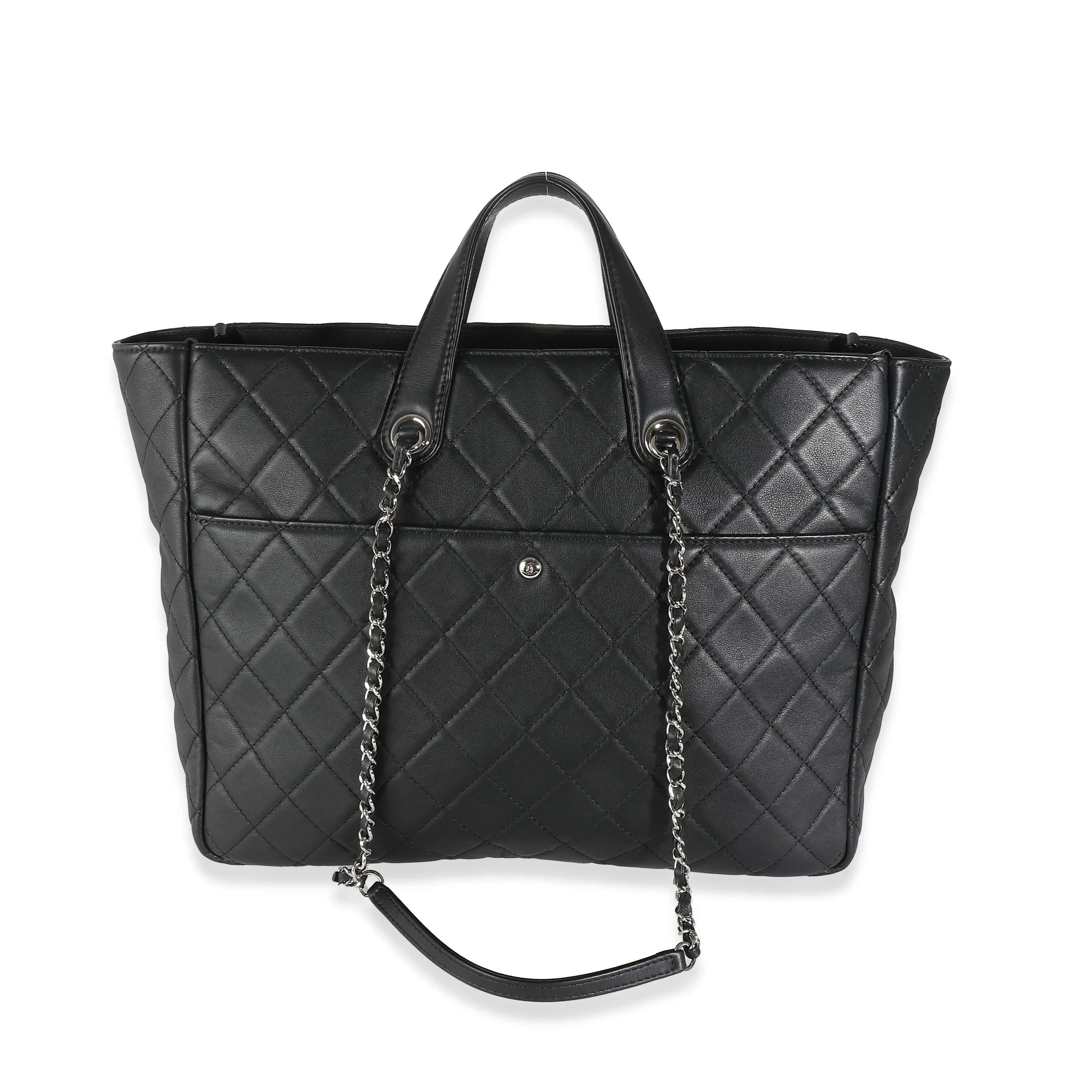 20C Black Quilted Lambskin Ultra Pocket Tote - Image 4