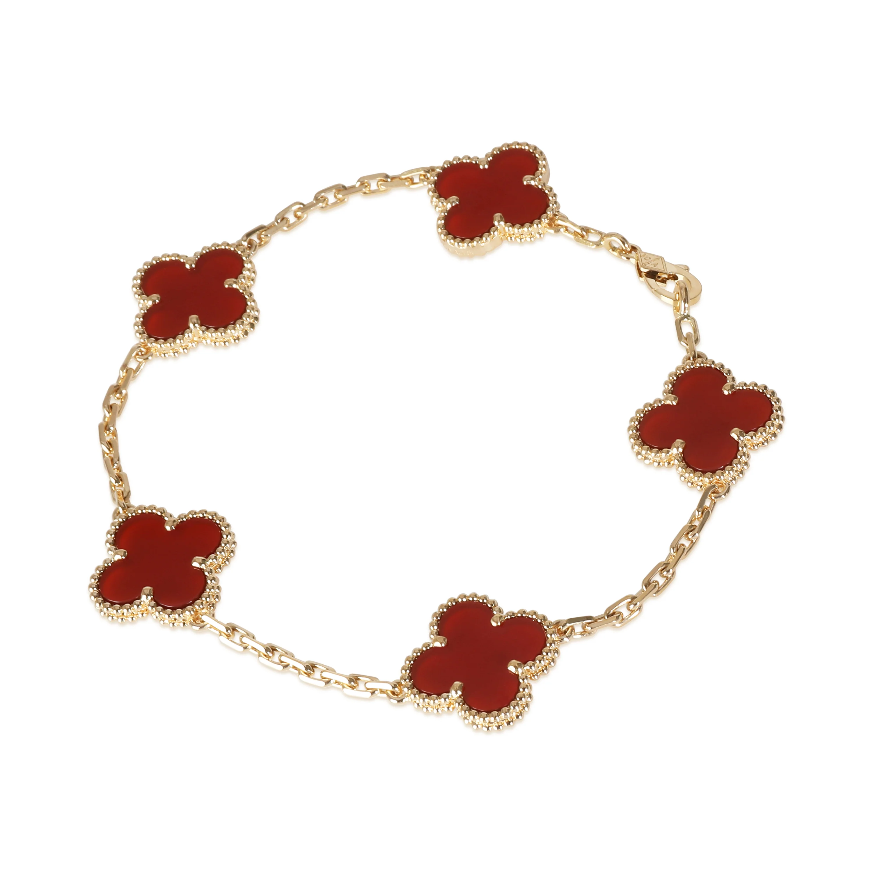 Alhambra Carnelian Bracelet in 18k Yellow Gold - Image 2