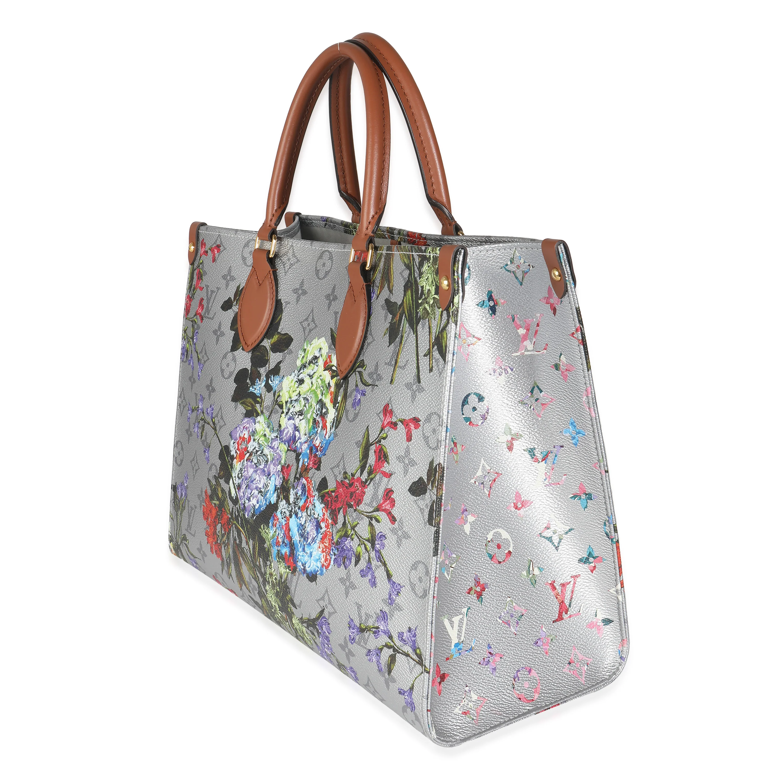 Silver Metallic Monogram Canvas LV Garden Onthego MM - Image 2
