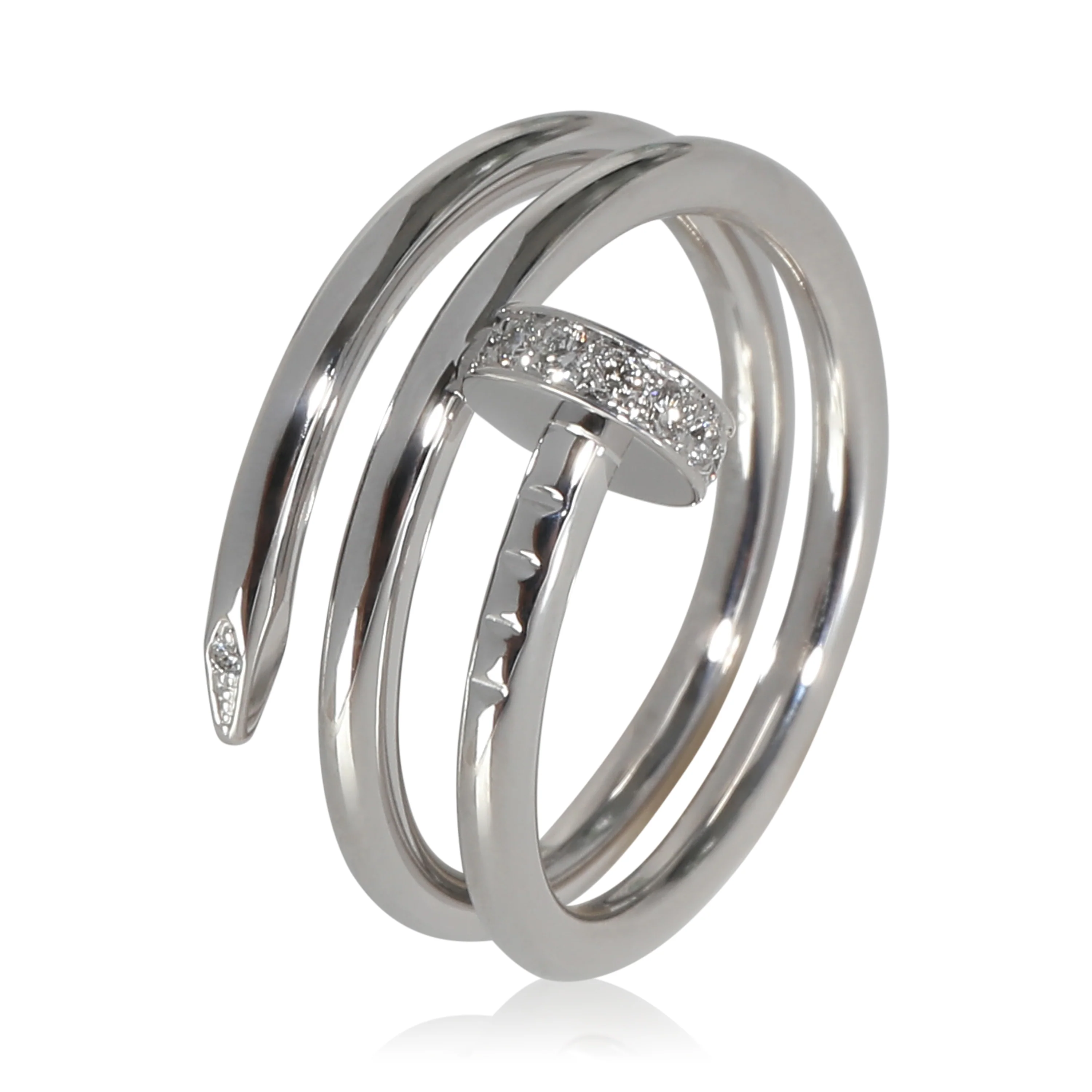 Juste Un Clou Ring, Small Model, With Diamonds (White Gold) - Image 4